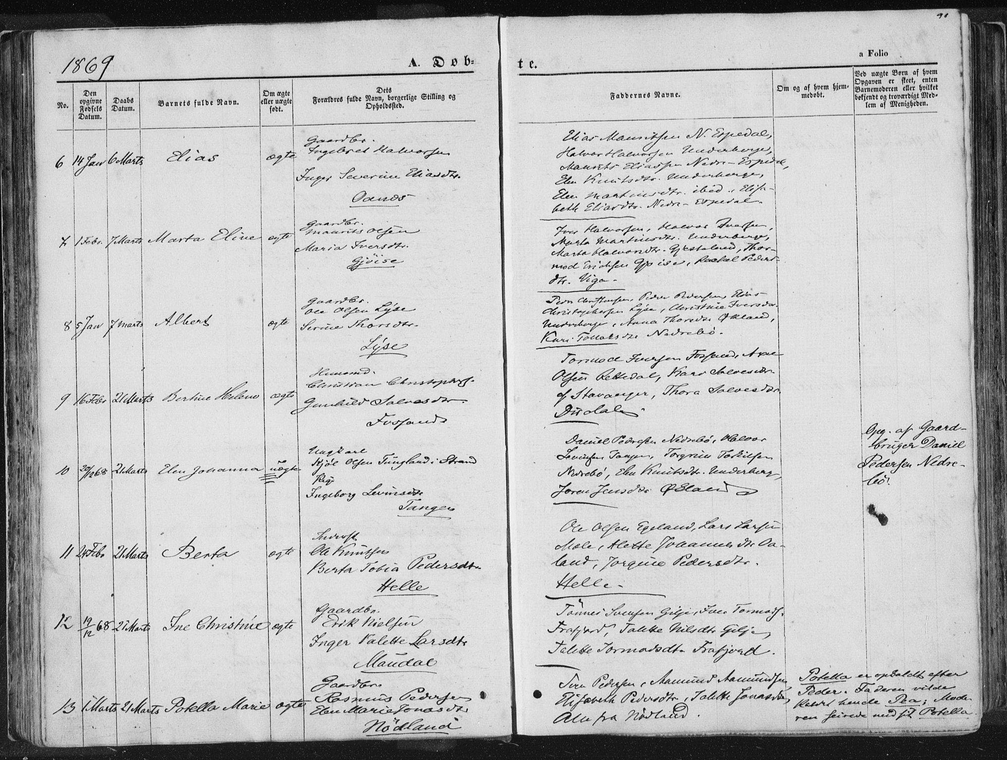 Høgsfjord sokneprestkontor, AV/SAST-A-101624/H/Ha/Haa/L0001: Parish register (official) no. A 1, 1854-1875, p. 90