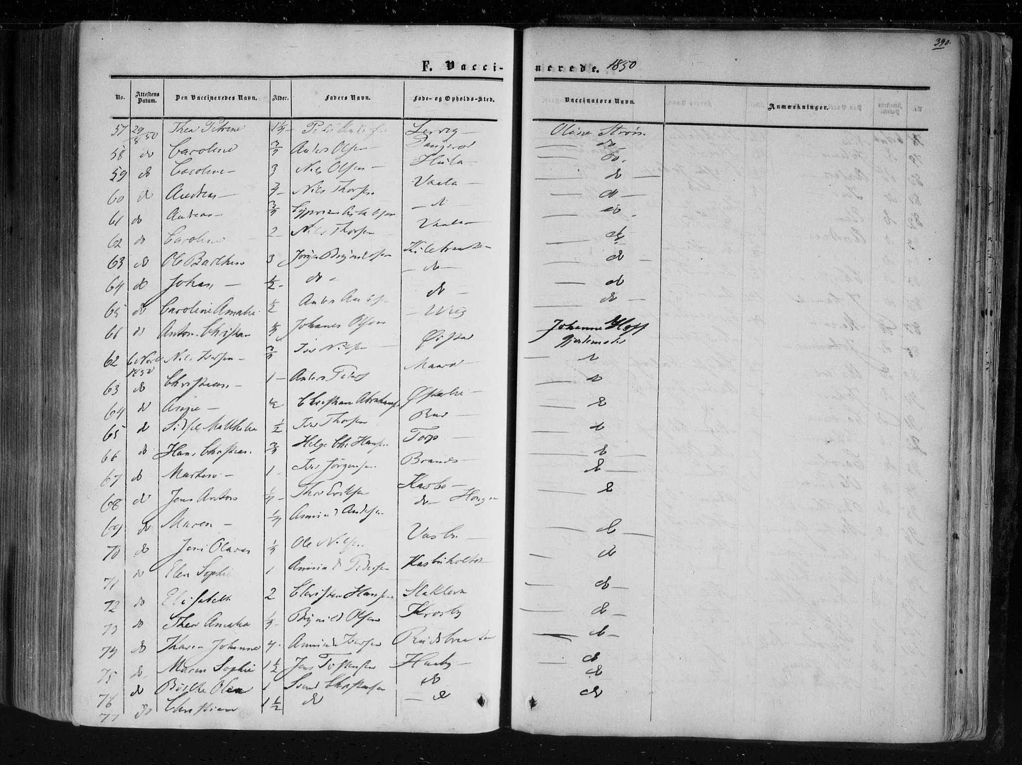 Aremark prestekontor Kirkebøker, AV/SAO-A-10899/F/Fc/L0003: Parish register (official) no. III 3, 1850-1865, p. 390