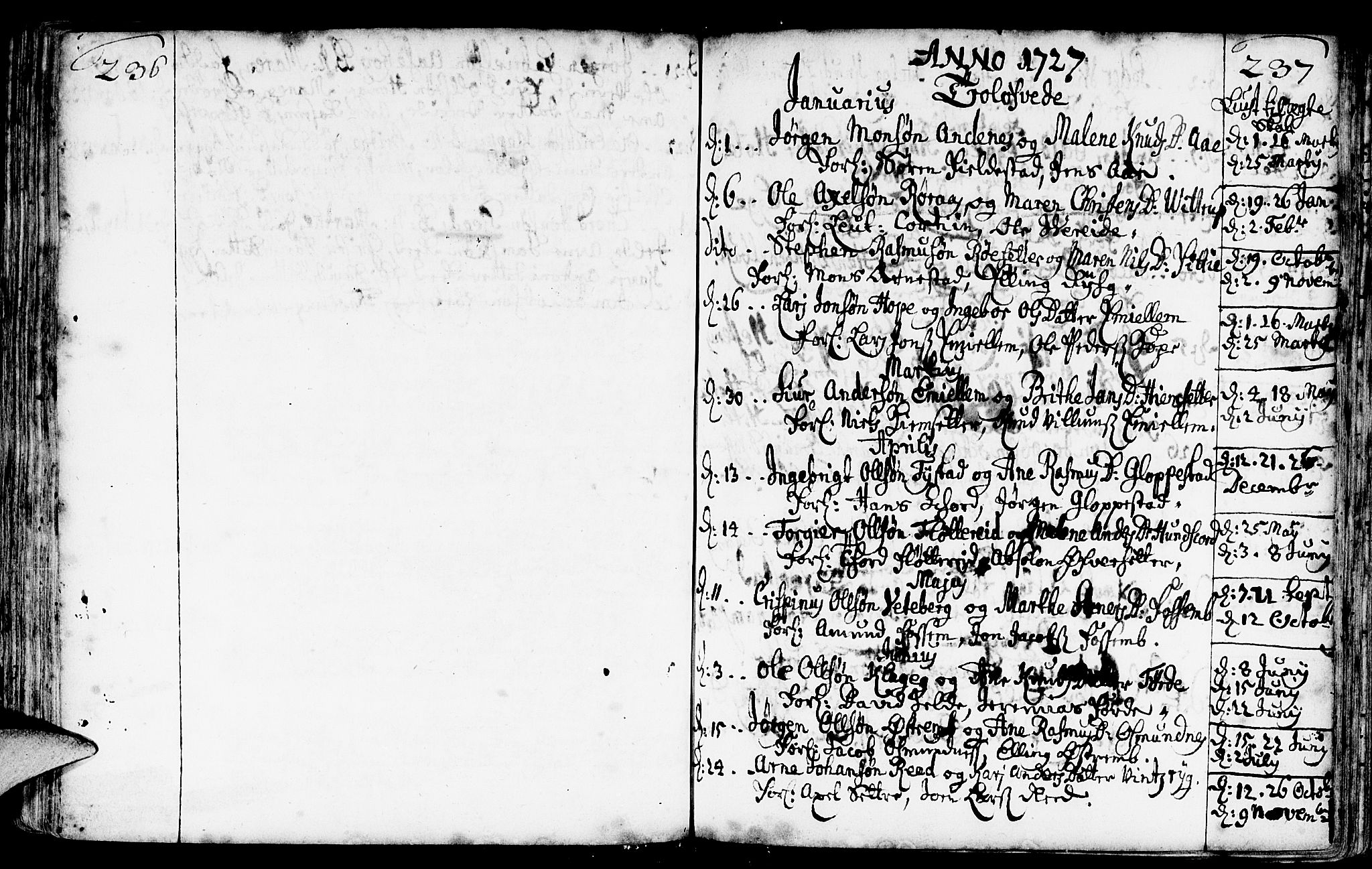 Gloppen sokneprestembete, AV/SAB-A-80101/H/Haa/Haaa/L0002: Parish register (official) no. A 2, 1712-1735, p. 236-237