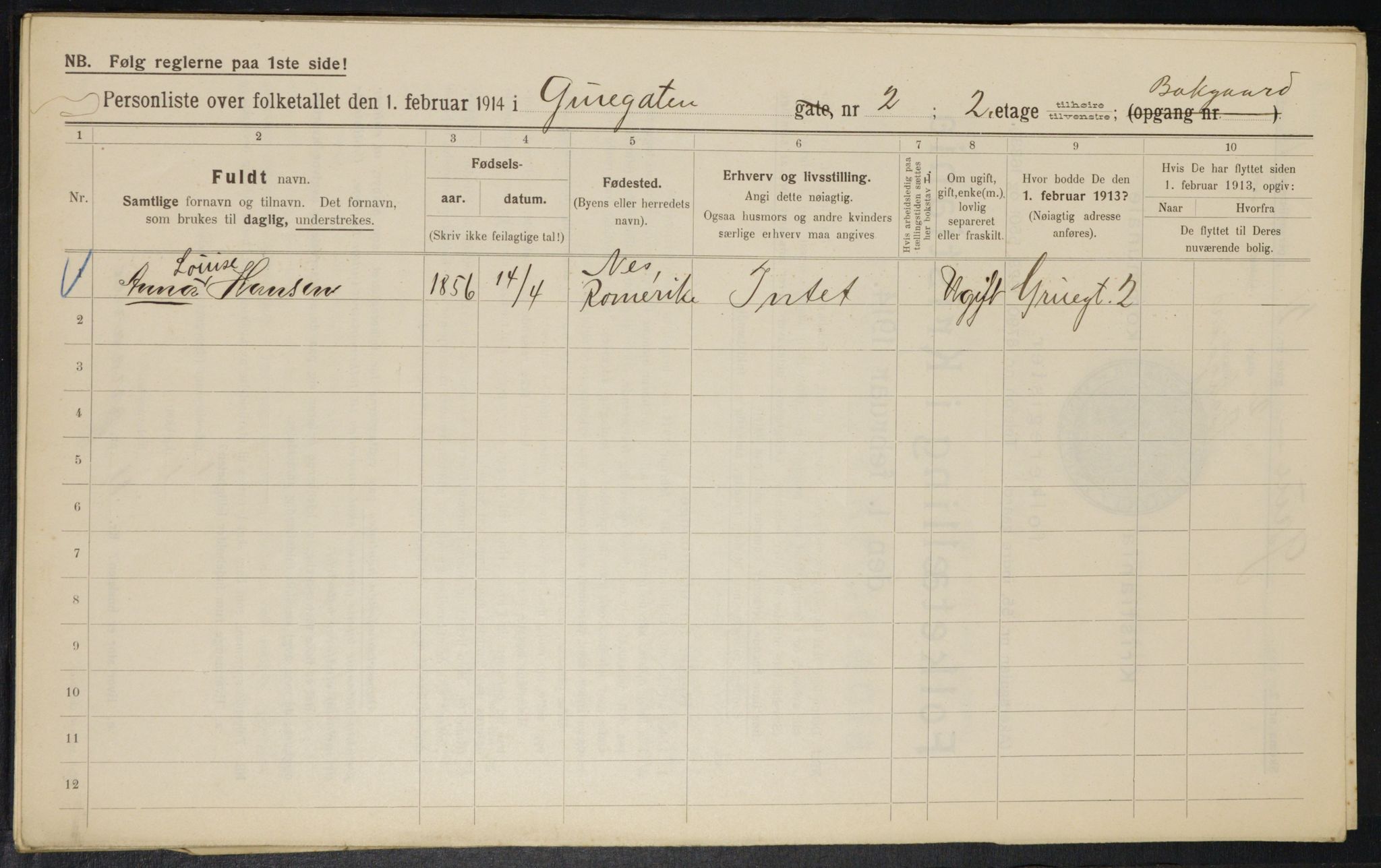 OBA, Municipal Census 1914 for Kristiania, 1914, p. 30356