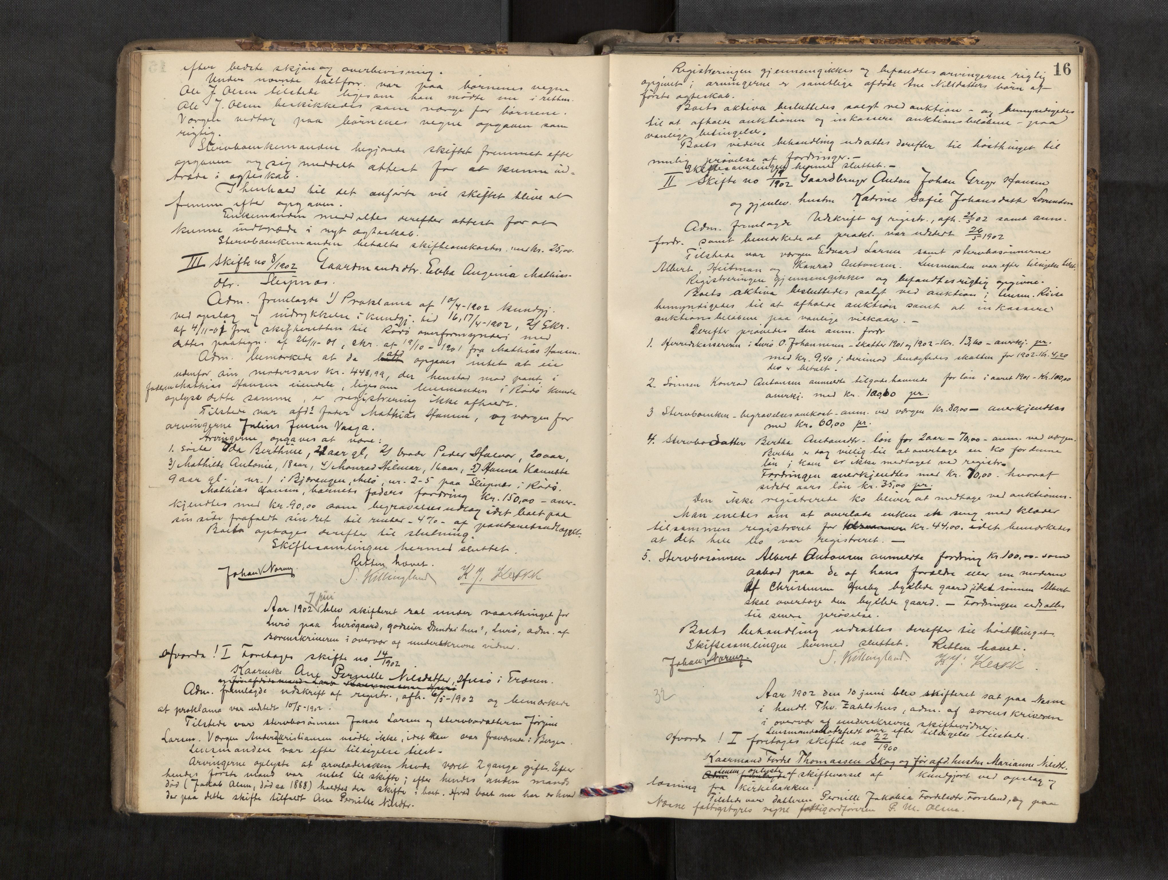 Rana sorenskriveri , AV/SAT-A-1108/1/3/3B/L0007: Skiftebehandlingsprotokoll, 1901-1909, p. 16