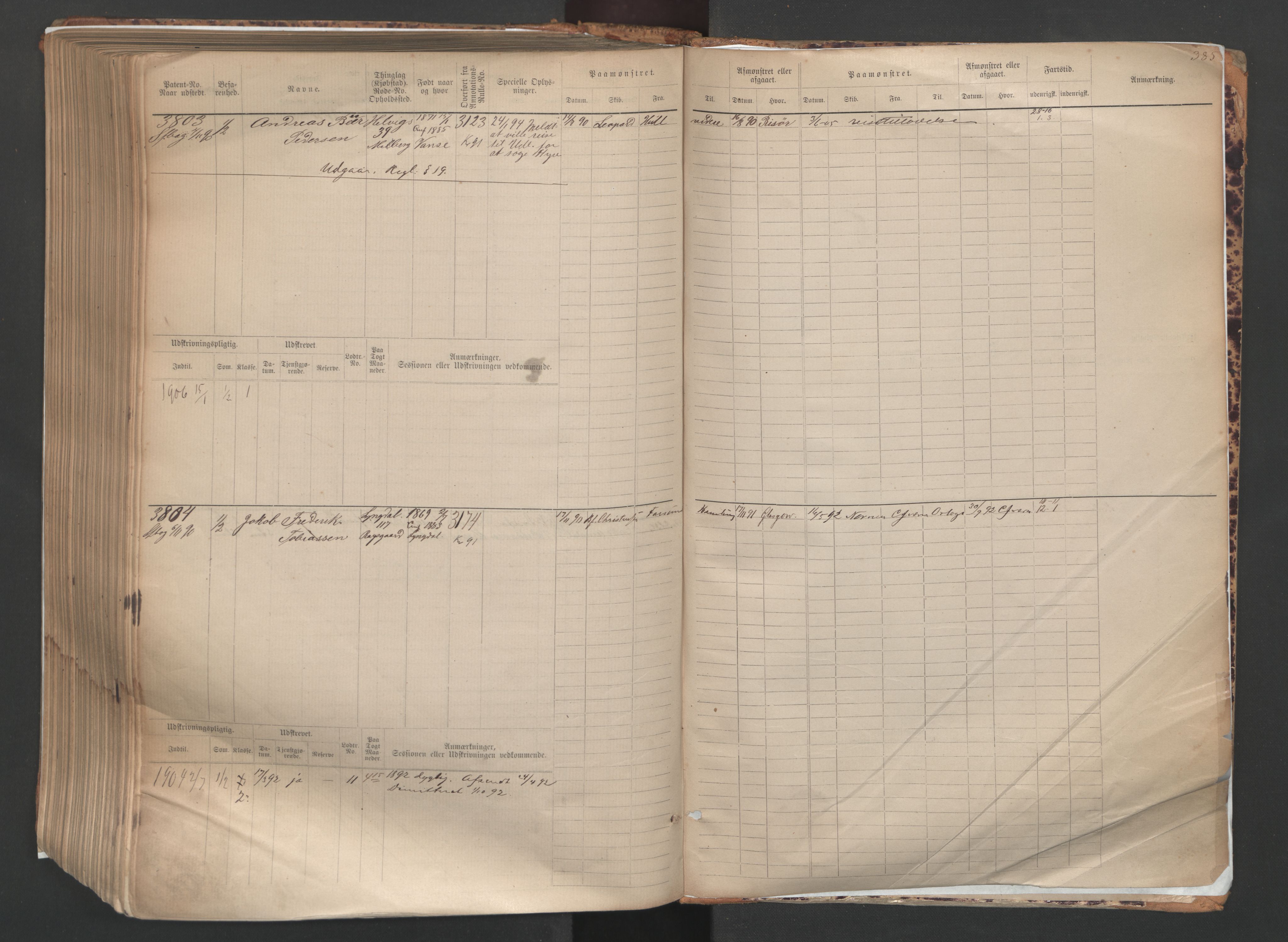 Farsund mønstringskrets, AV/SAK-2031-0017/F/Fb/L0005: Hovedrulle nr 3041-3804, M-8, 1883-1930, p. 388