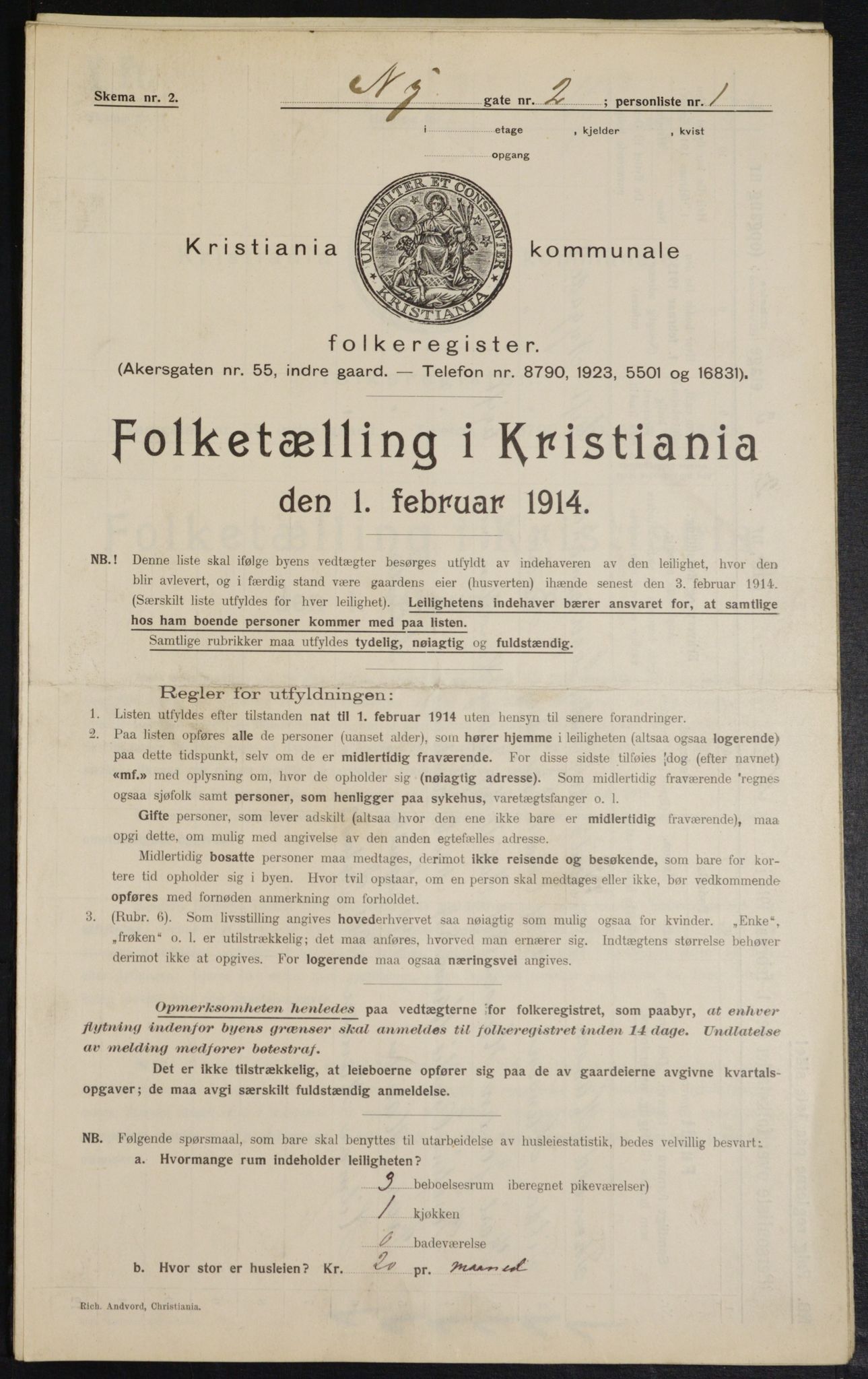 OBA, Municipal Census 1914 for Kristiania, 1914, p. 73920