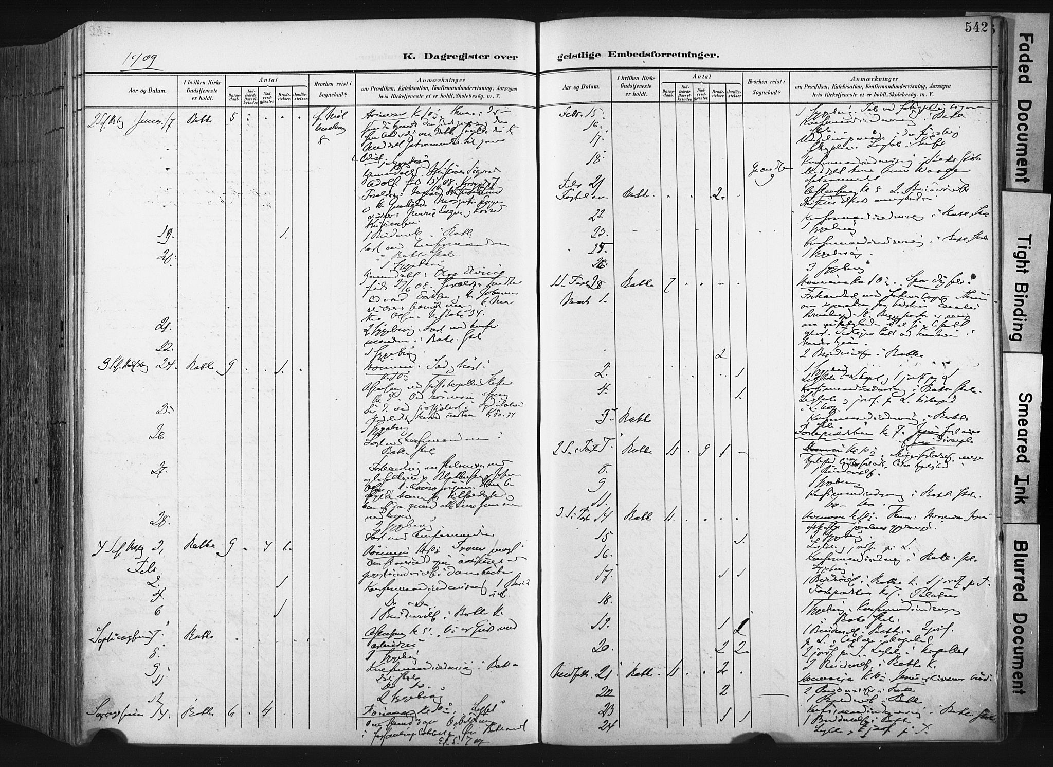 Ministerialprotokoller, klokkerbøker og fødselsregistre - Sør-Trøndelag, SAT/A-1456/604/L0201: Parish register (official) no. 604A21, 1901-1911, p. 542