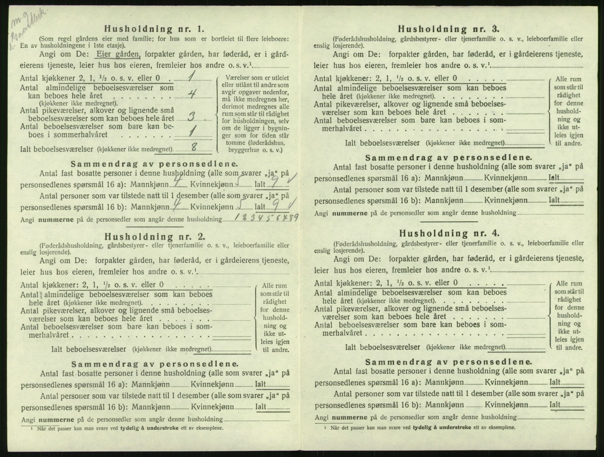 SAT, 1920 census for Straumsnes, 1920, p. 152