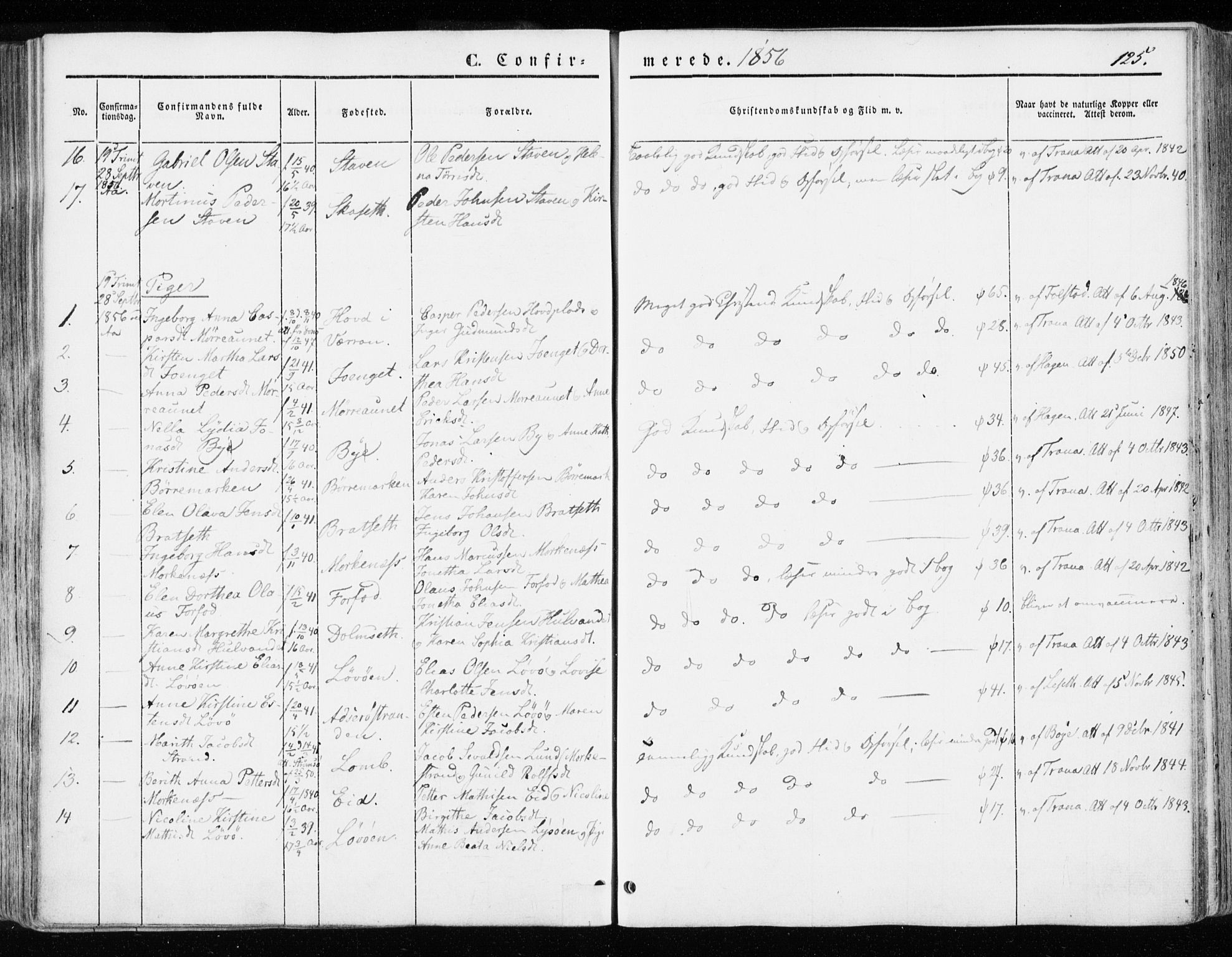 Ministerialprotokoller, klokkerbøker og fødselsregistre - Sør-Trøndelag, SAT/A-1456/655/L0677: Parish register (official) no. 655A06, 1847-1860, p. 125