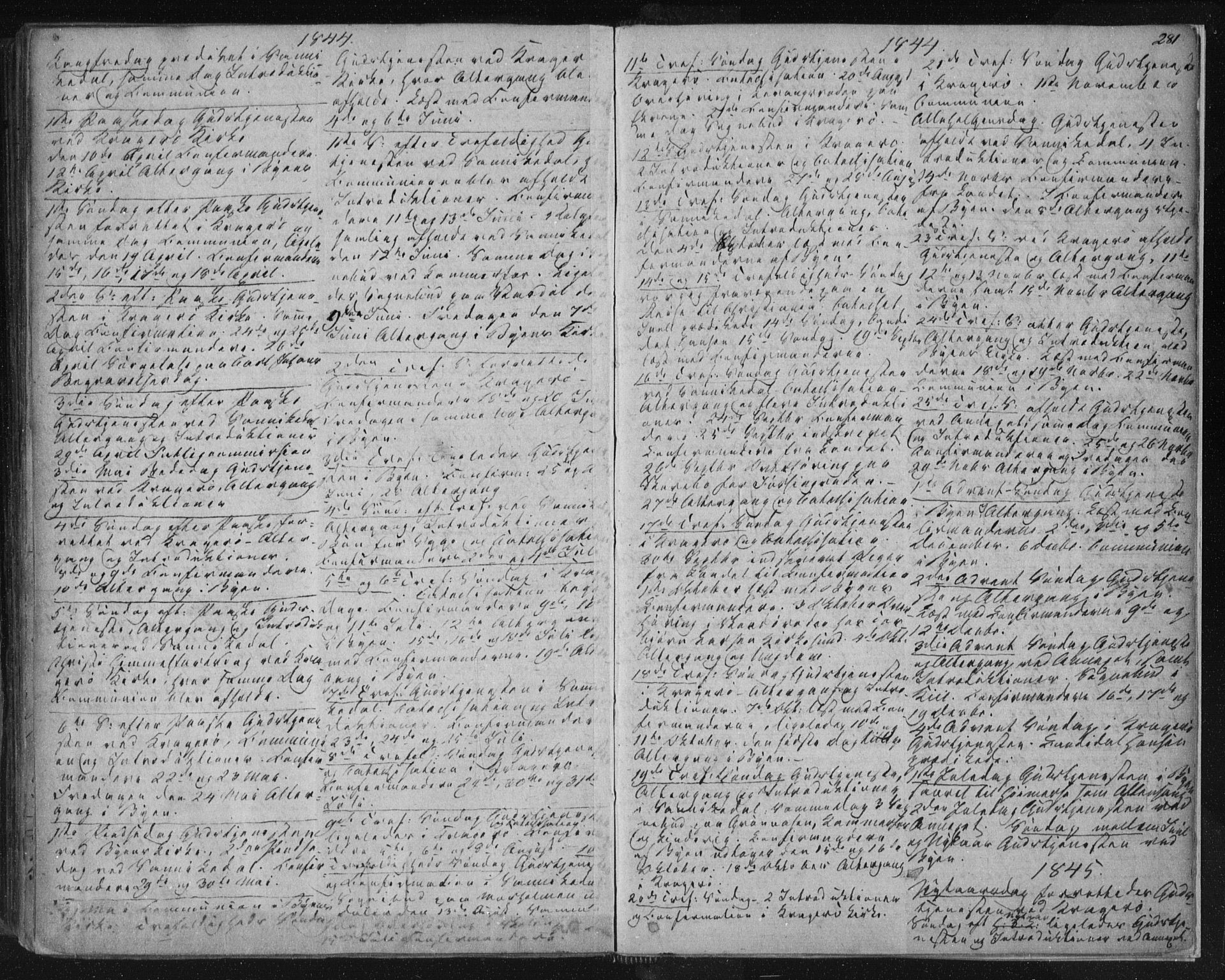 Kragerø kirkebøker, AV/SAKO-A-278/F/Fa/L0005: Parish register (official) no. 5, 1832-1847, p. 281