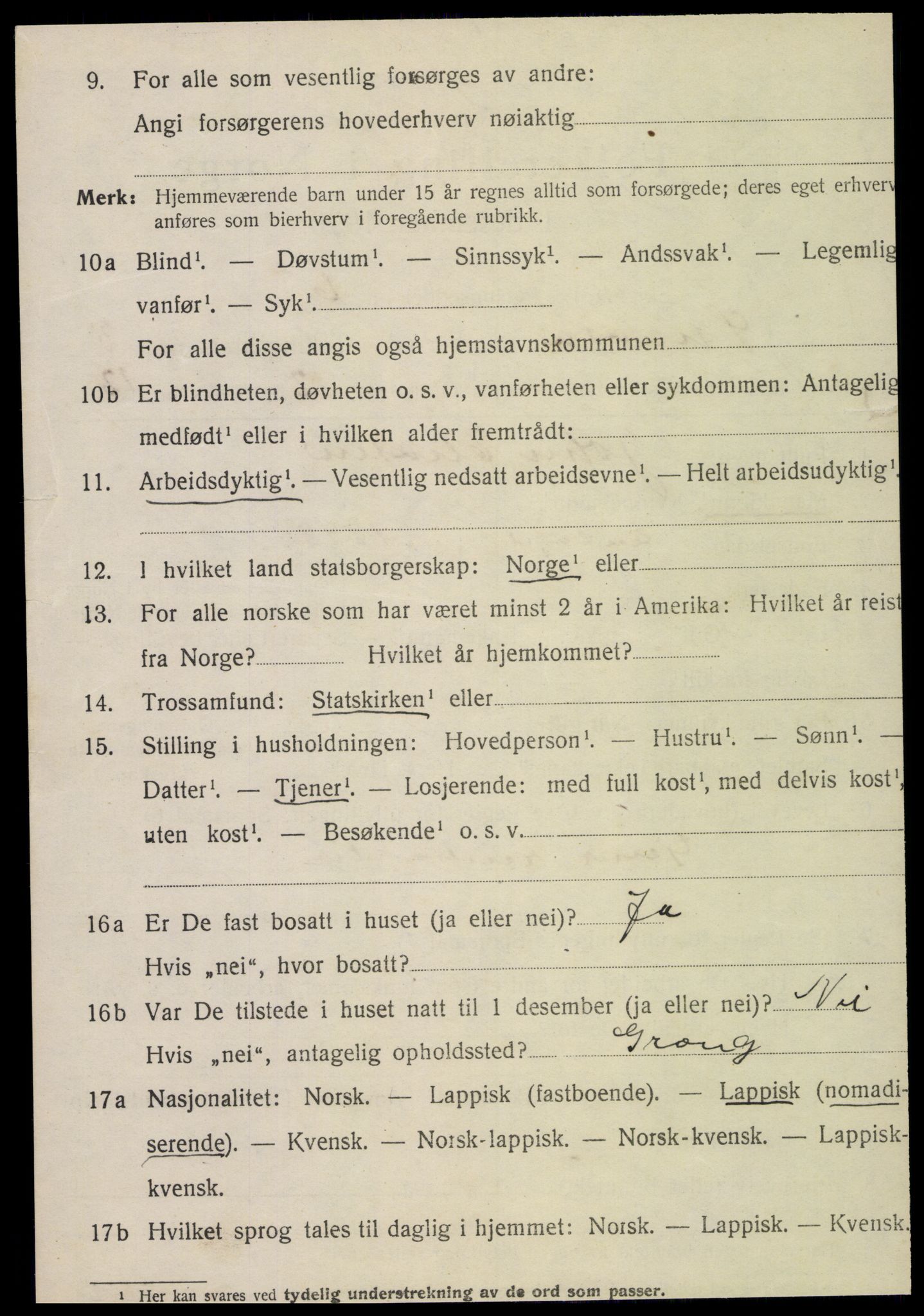 SAT, 1920 census for Snåsa, 1920, p. 1955