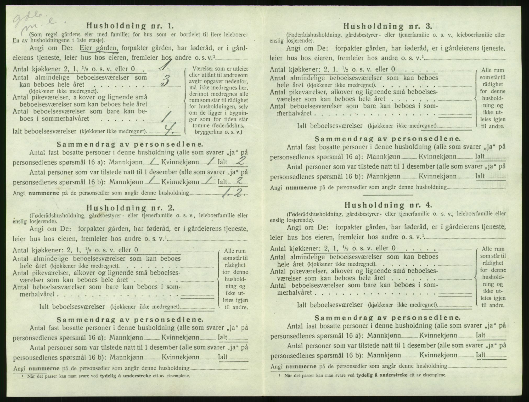 SAT, 1920 census for Volda, 1920, p. 1699