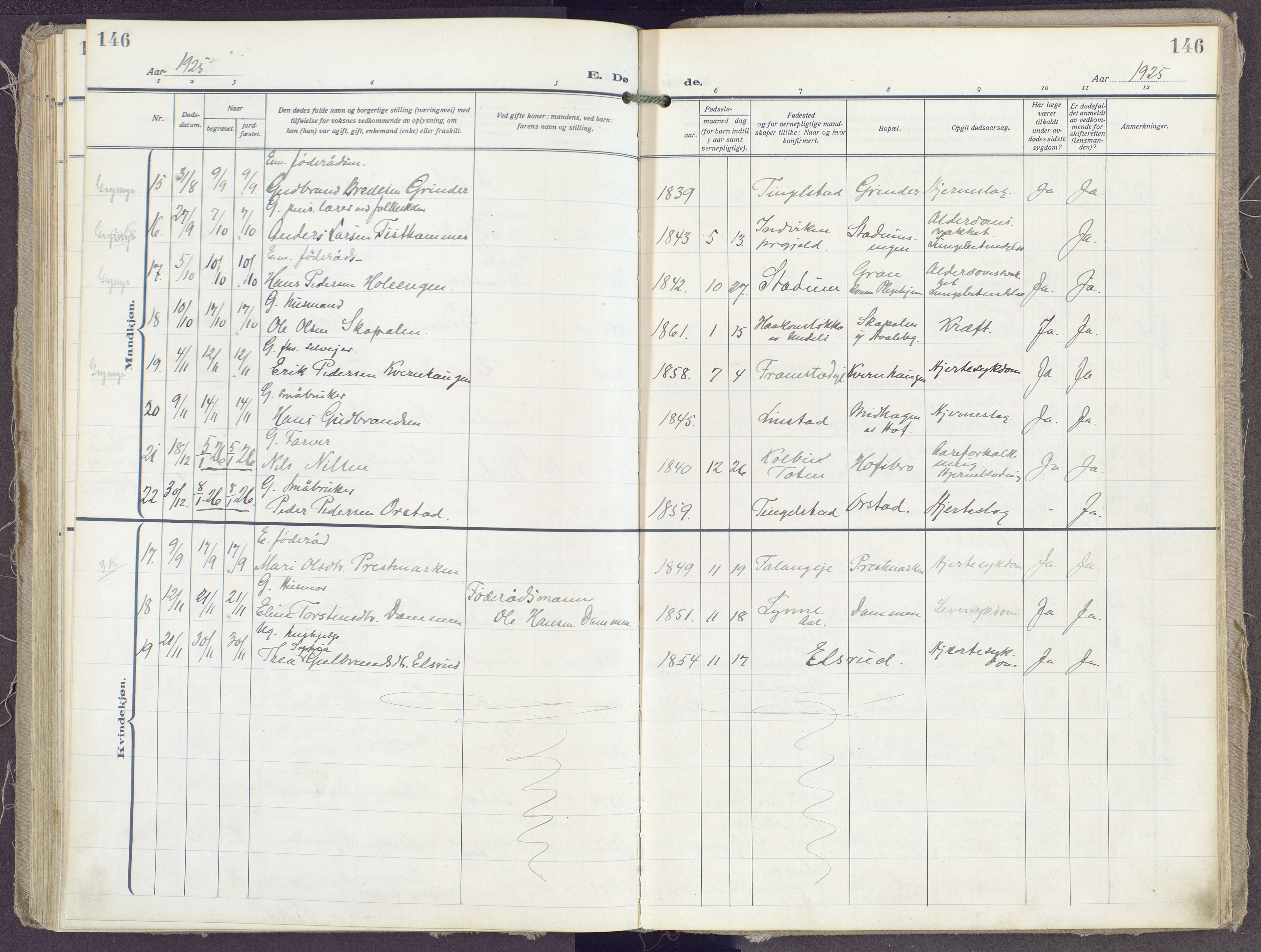 Gran prestekontor, AV/SAH-PREST-112/H/Ha/Haa/L0023: Parish register (official) no. 23, 1919-1938, p. 146