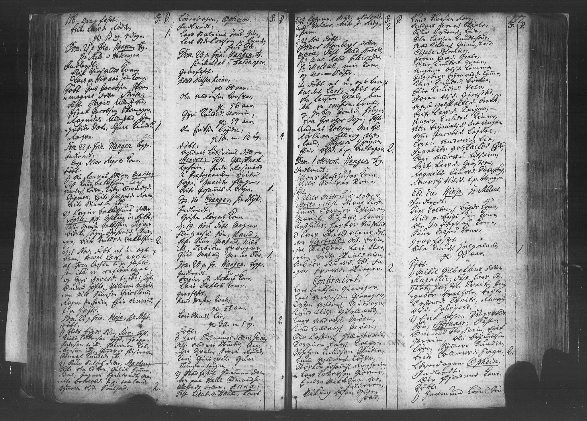 Voss sokneprestembete, SAB/A-79001/H/Haa: Parish register (official) no. A 8, 1752-1780, p. 176-177