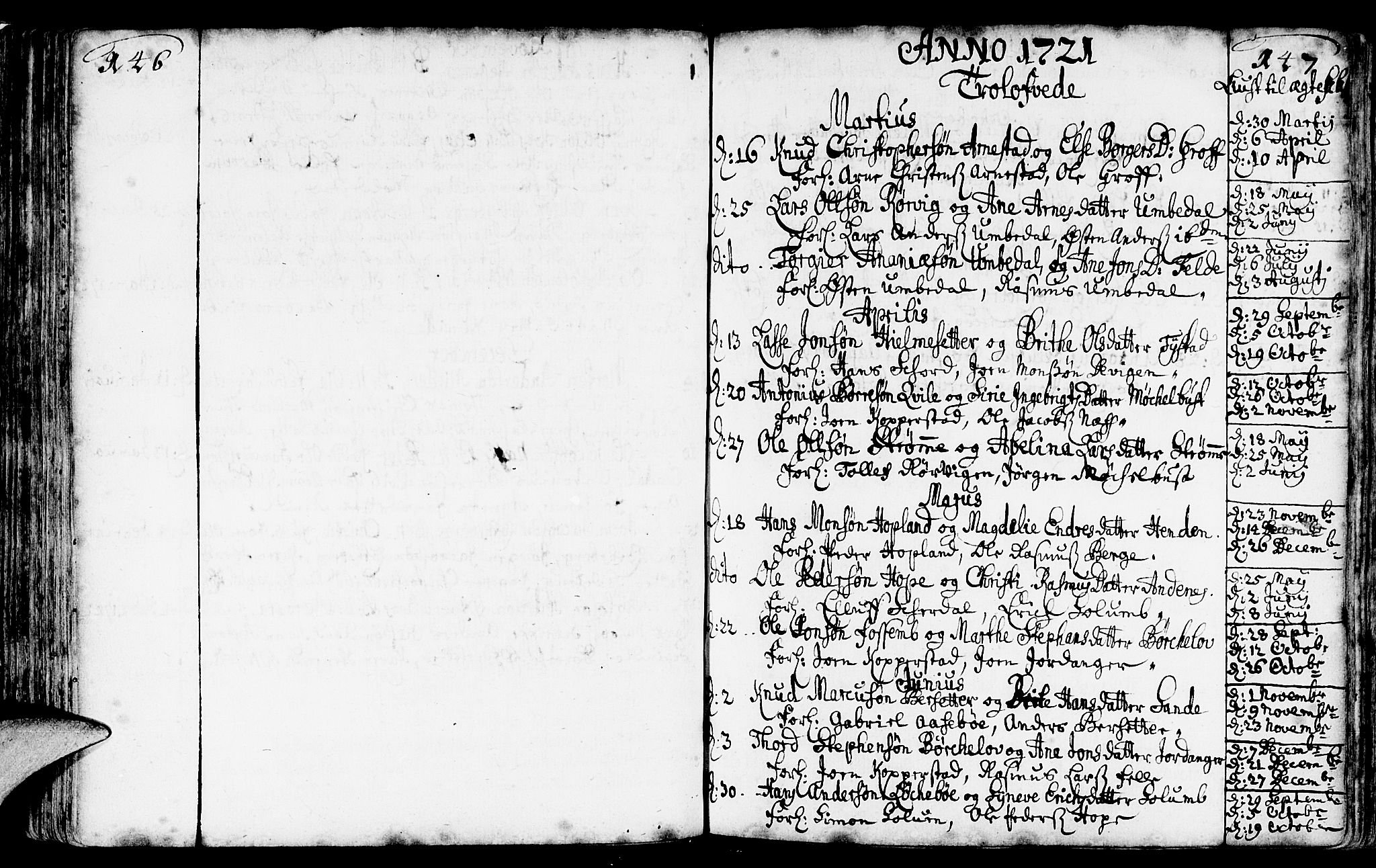 Gloppen sokneprestembete, AV/SAB-A-80101/H/Haa/Haaa/L0002: Parish register (official) no. A 2, 1712-1735, p. 146-147