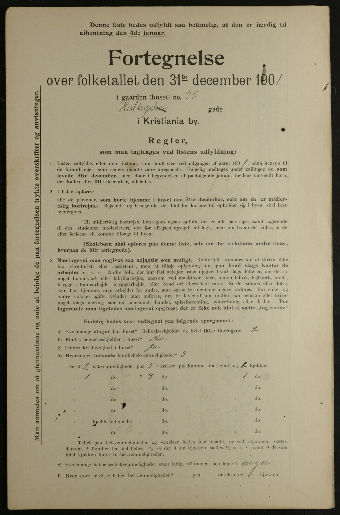 OBA, Municipal Census 1901 for Kristiania, 1901, p. 6515