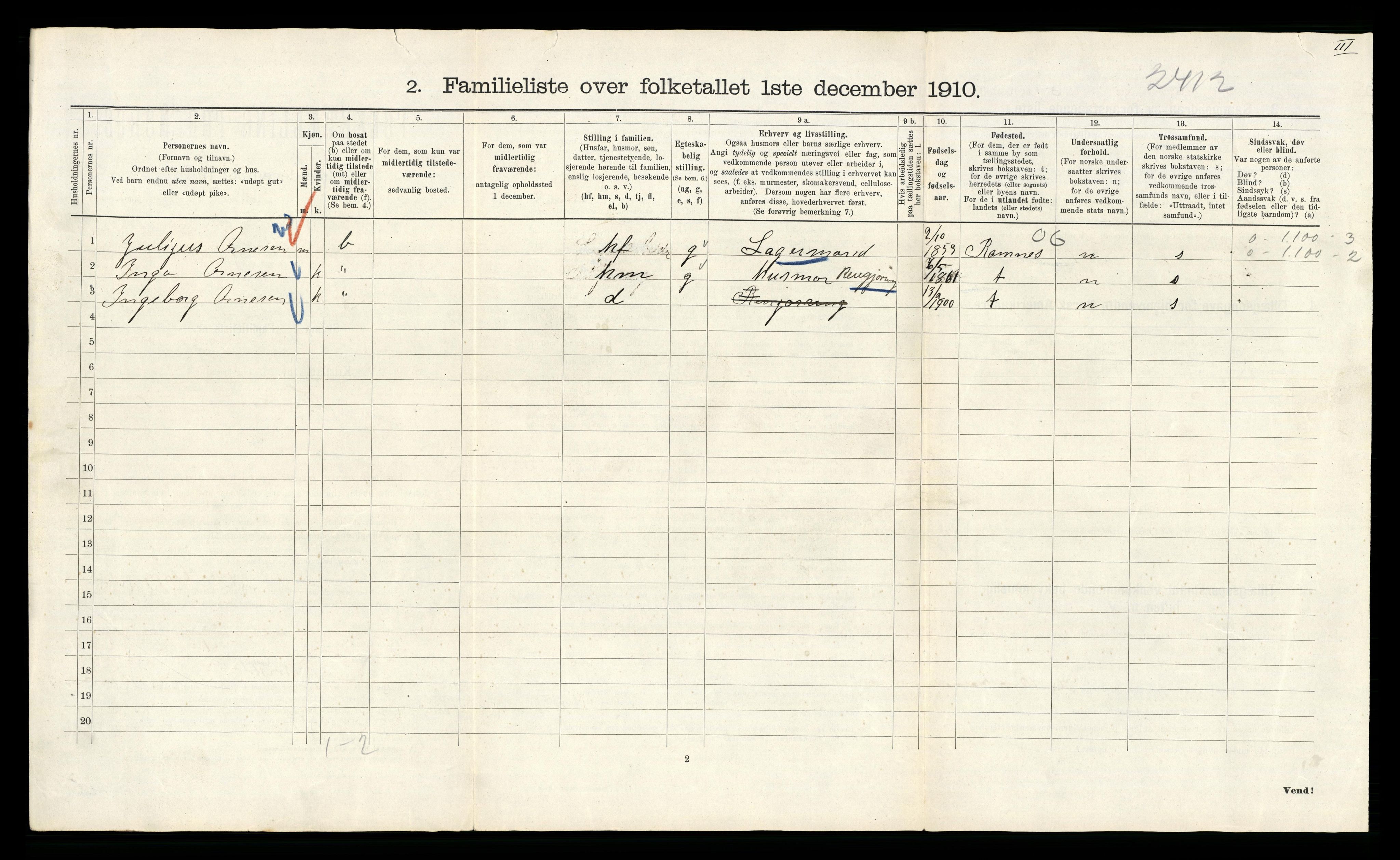 RA, 1910 census for Kristiania, 1910, p. 97561