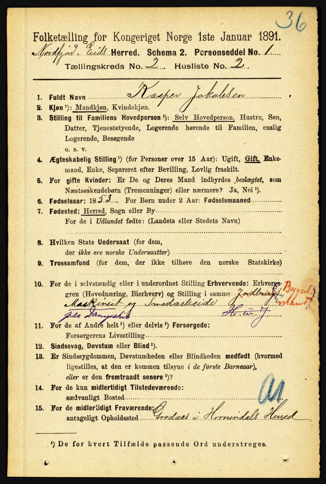 RA, 1891 census for 1443 Eid, 1891, p. 316