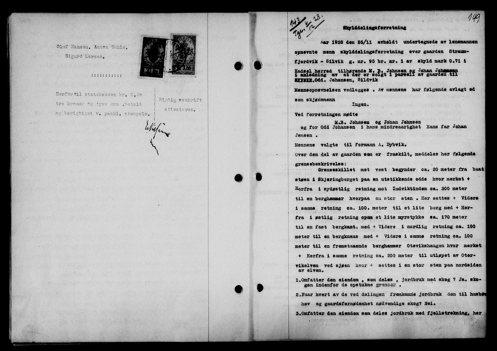 Vesterålen sorenskriveri, SAT/A-4180/1/2/2Ca/L0047: Mortgage book no. 40, 1928-1929, Deed date: 06.12.1928