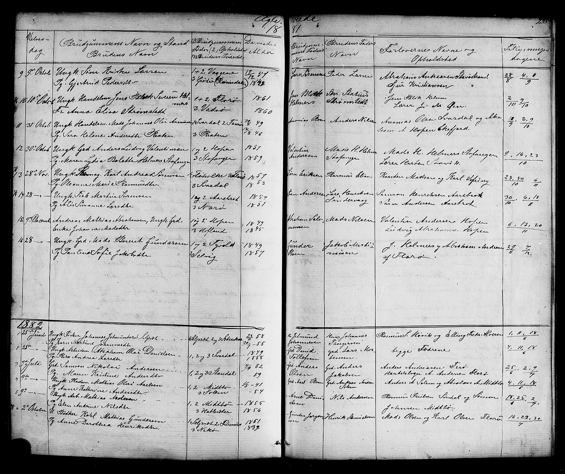 Kinn sokneprestembete, SAB/A-80801/H/Hab/Habc/L0002: Parish register (copy) no. C 2, 1869-1918, p. 233