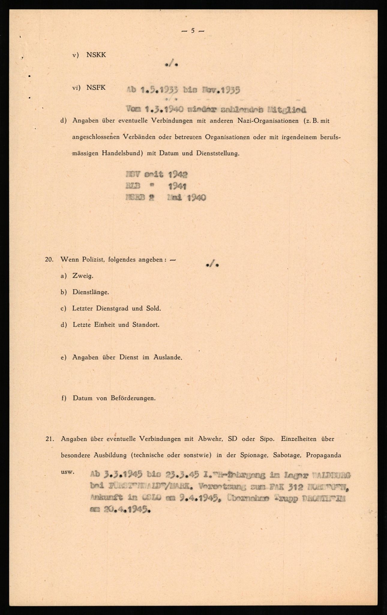 Forsvaret, Forsvarets overkommando II, AV/RA-RAFA-3915/D/Db/L0023: CI Questionaires. Tyske okkupasjonsstyrker i Norge. Tyskere., 1945-1946, p. 509