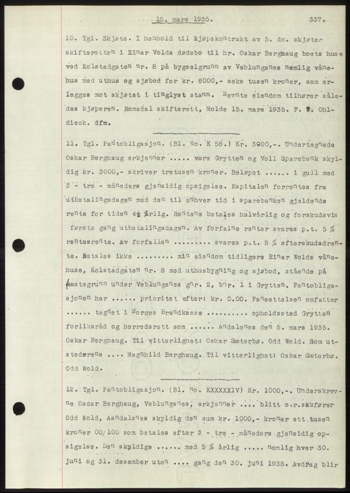 Romsdal sorenskriveri, AV/SAT-A-4149/1/2/2C/L0066: Mortgage book no. 60, 1934-1935, Deed date: 15.03.1935