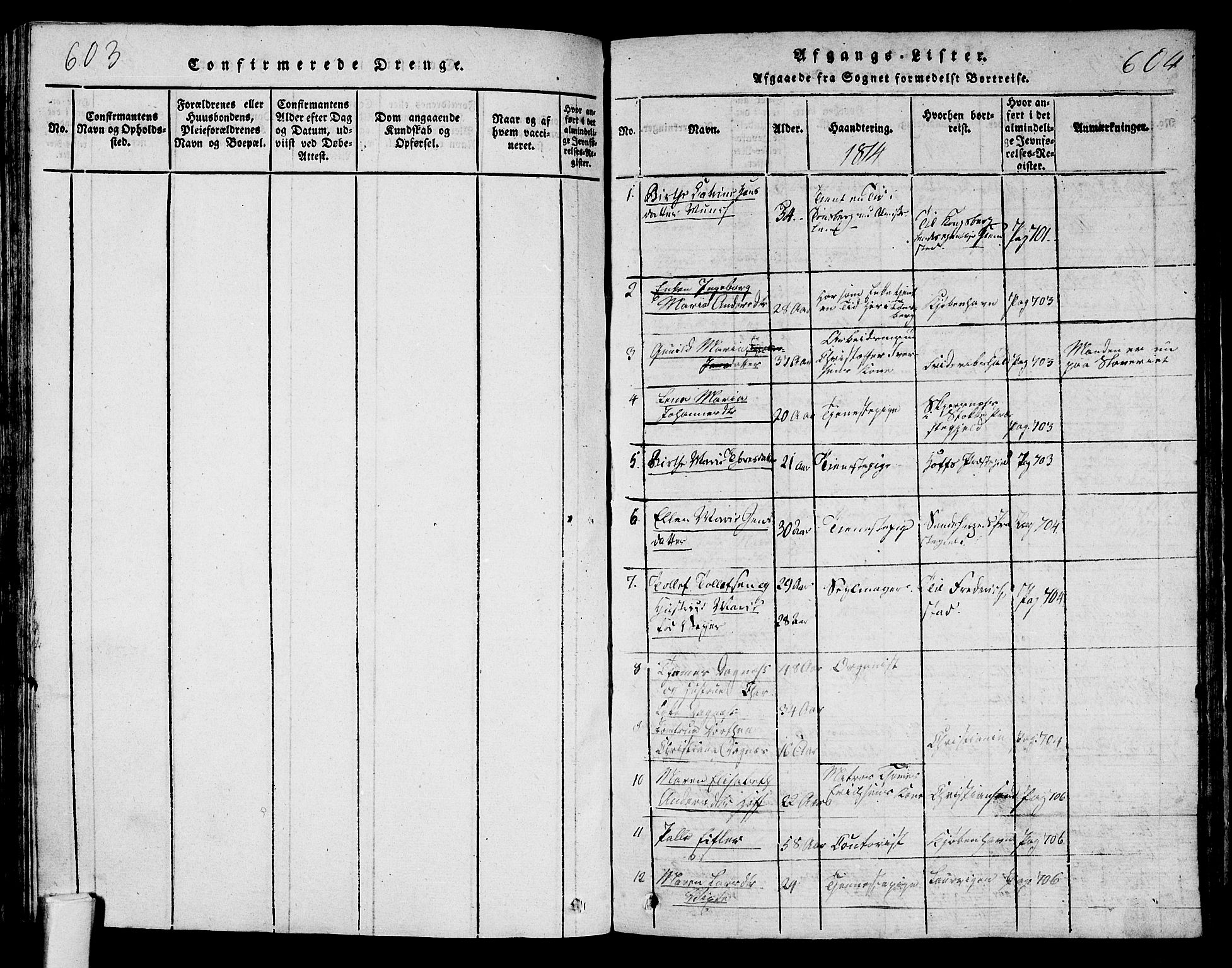 Tønsberg kirkebøker, SAKO/A-330/F/Fa/L0004: Parish register (official) no. I 4, 1813-1826, p. 603-604