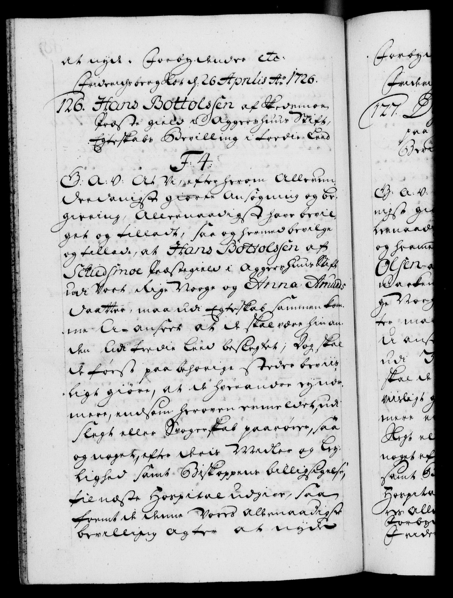 Danske Kanselli 1572-1799, AV/RA-EA-3023/F/Fc/Fca/Fcaa/L0025: Norske registre, 1726-1728, p. 88b