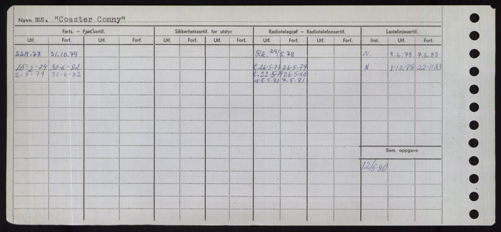 Sjøfartsdirektoratet med forløpere, Skipsmålingen, RA/S-1627/H/Hd/L0008: Fartøy, C-D, p. 84