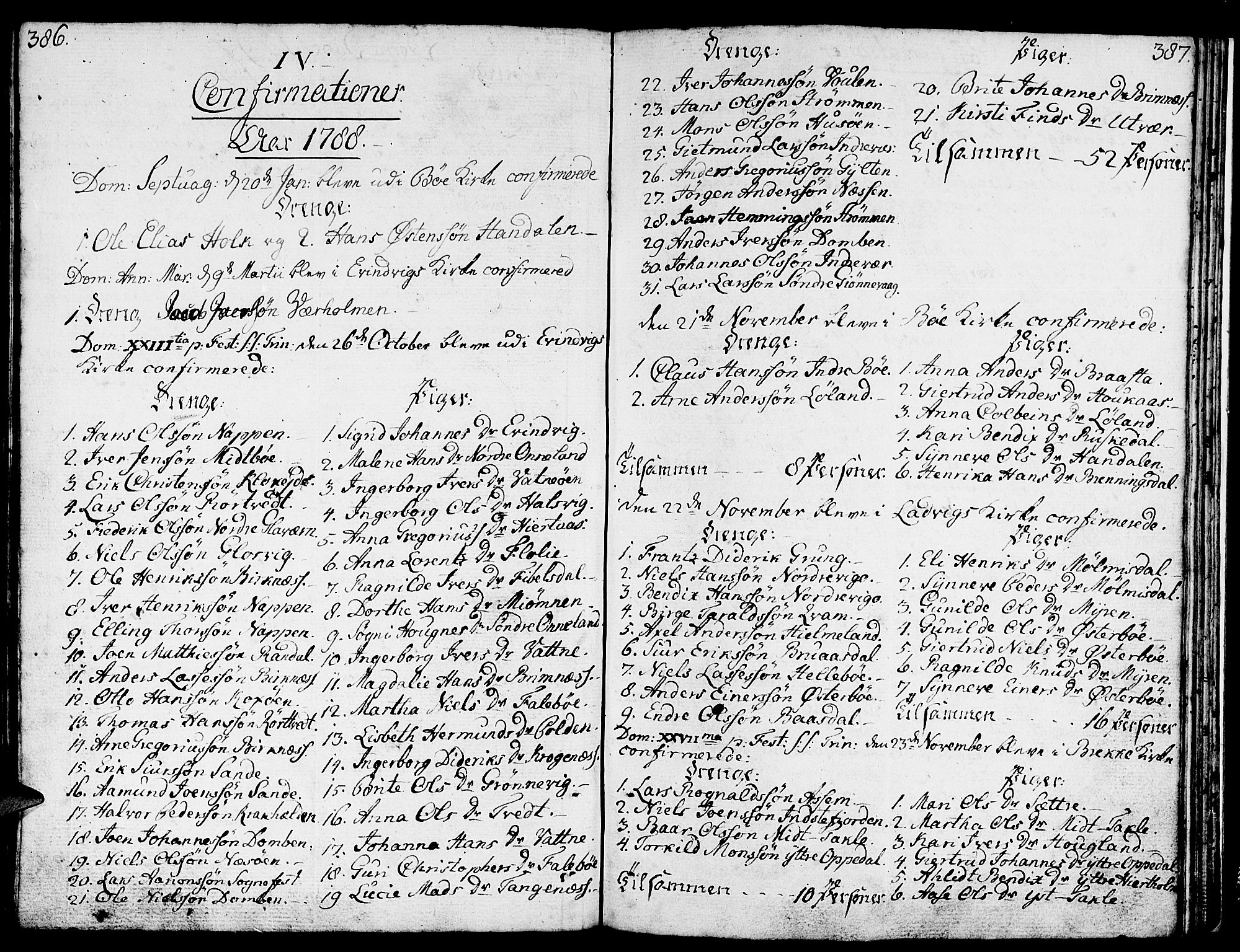 Gulen sokneprestembete, SAB/A-80201/H/Haa/Haaa/L0015: Parish register (official) no. A 15, 1788-1798, p. 386-387