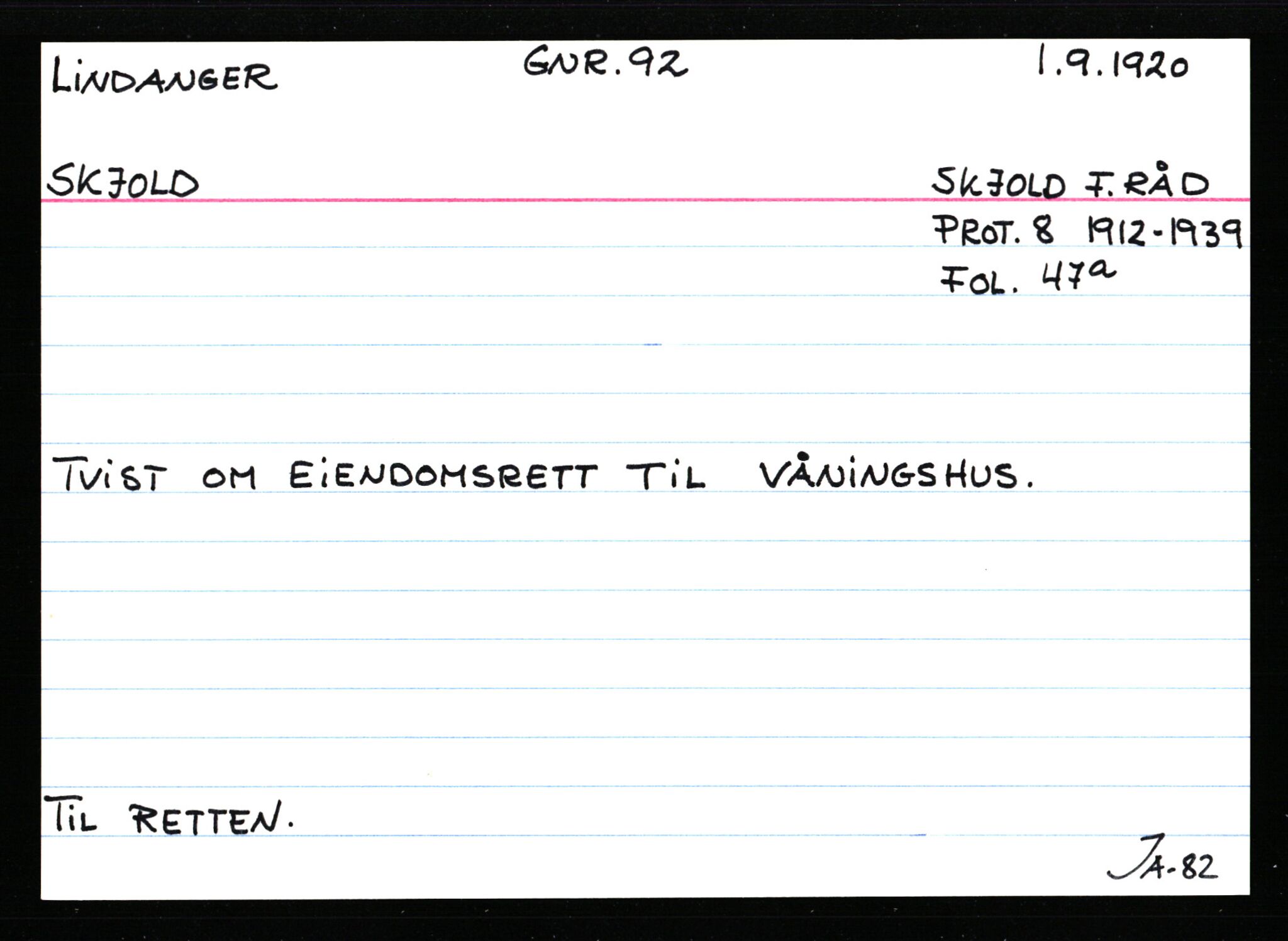 Statsarkivet i Stavanger, AV/SAST-A-101971/03/Y/Ym/L0035: Åstedskort sortert etter gårdsnavn: Leiranger - Lindanger, 1600-1950, p. 719