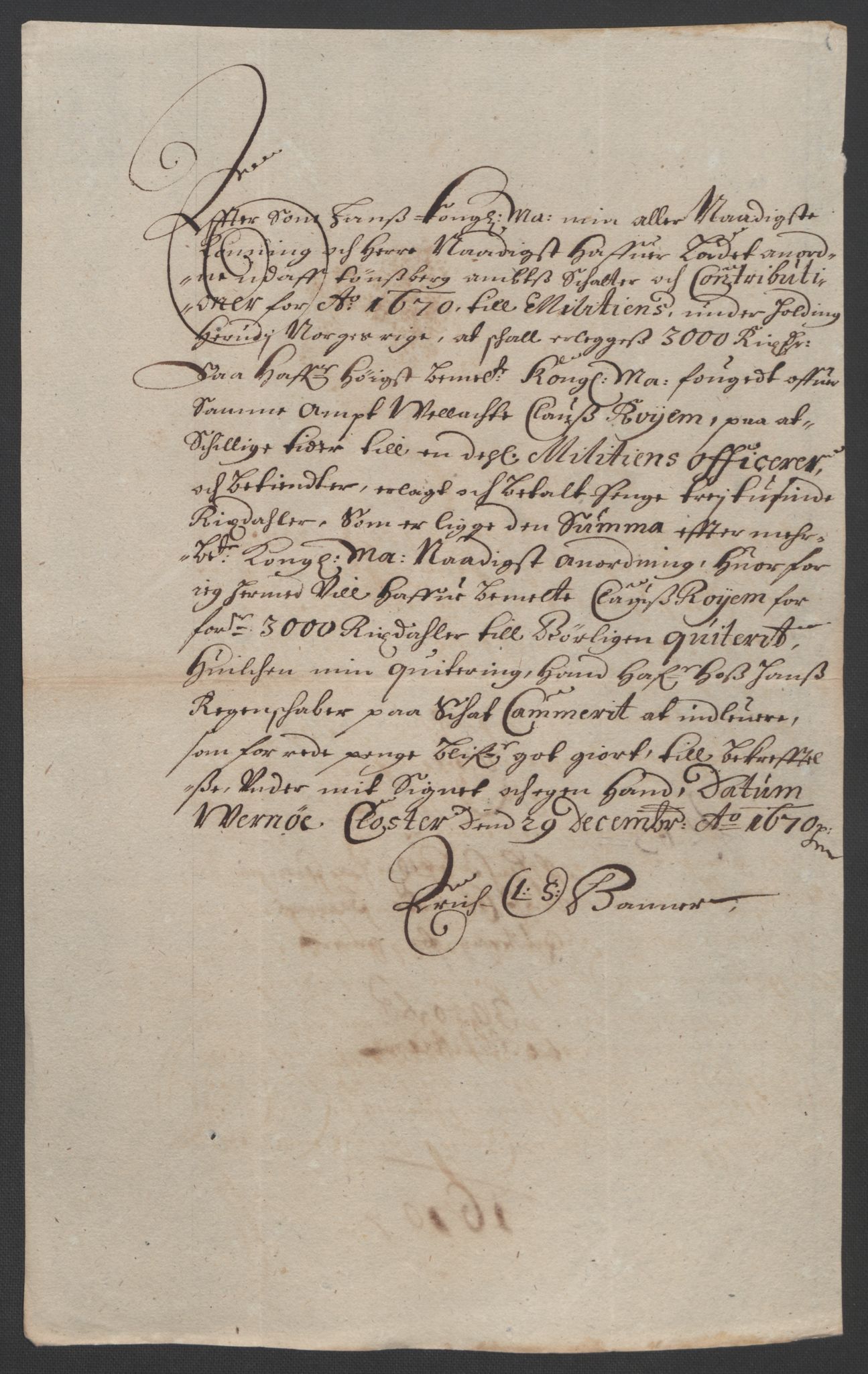 Rentekammeret inntil 1814, Reviderte regnskaper, Fogderegnskap, RA/EA-4092/R32/L1842: Fogderegnskap Jarlsberg grevskap, 1664-1673, p. 157