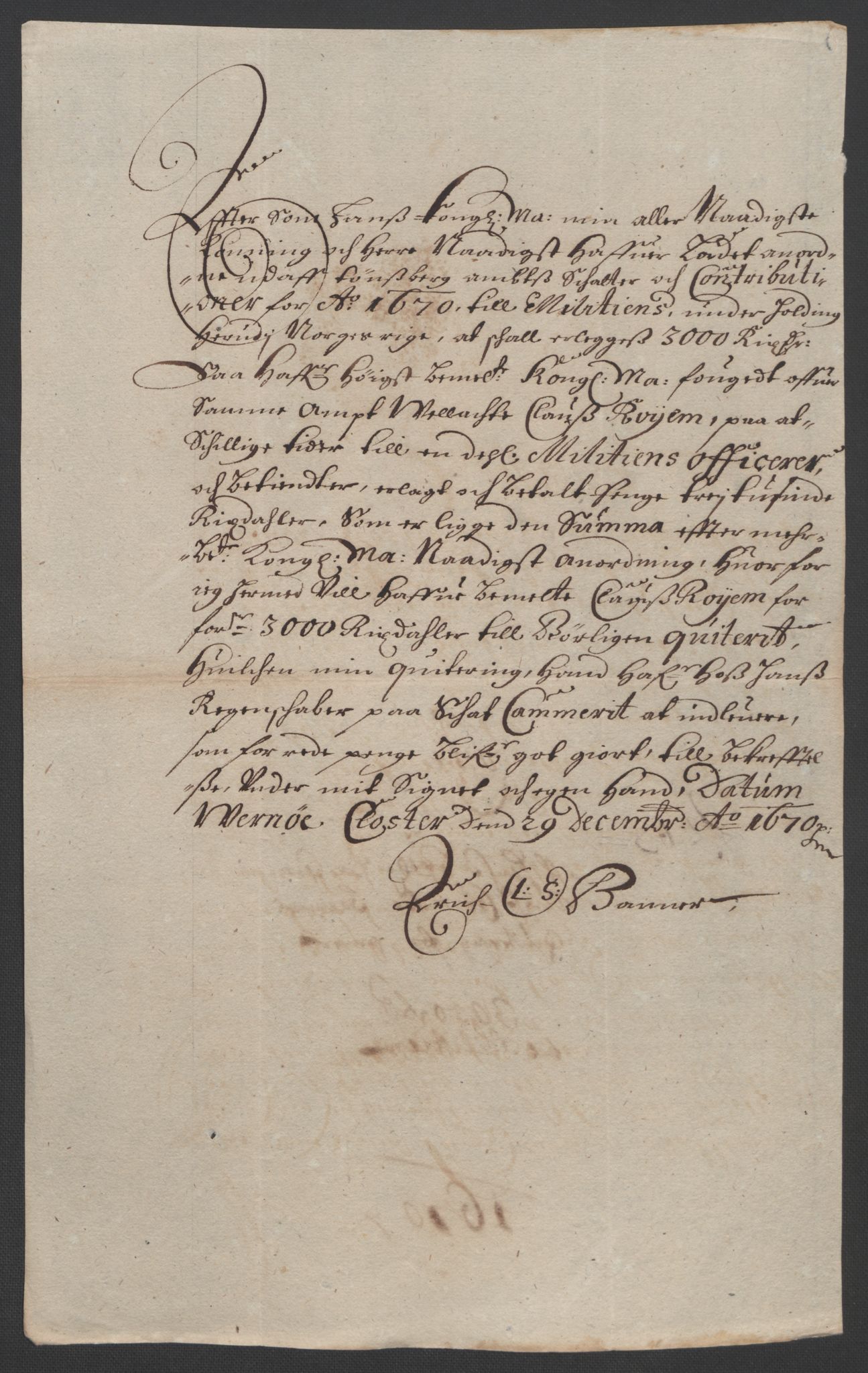 Rentekammeret inntil 1814, Reviderte regnskaper, Fogderegnskap, AV/RA-EA-4092/R32/L1842: Fogderegnskap Jarlsberg grevskap, 1664-1673, p. 157