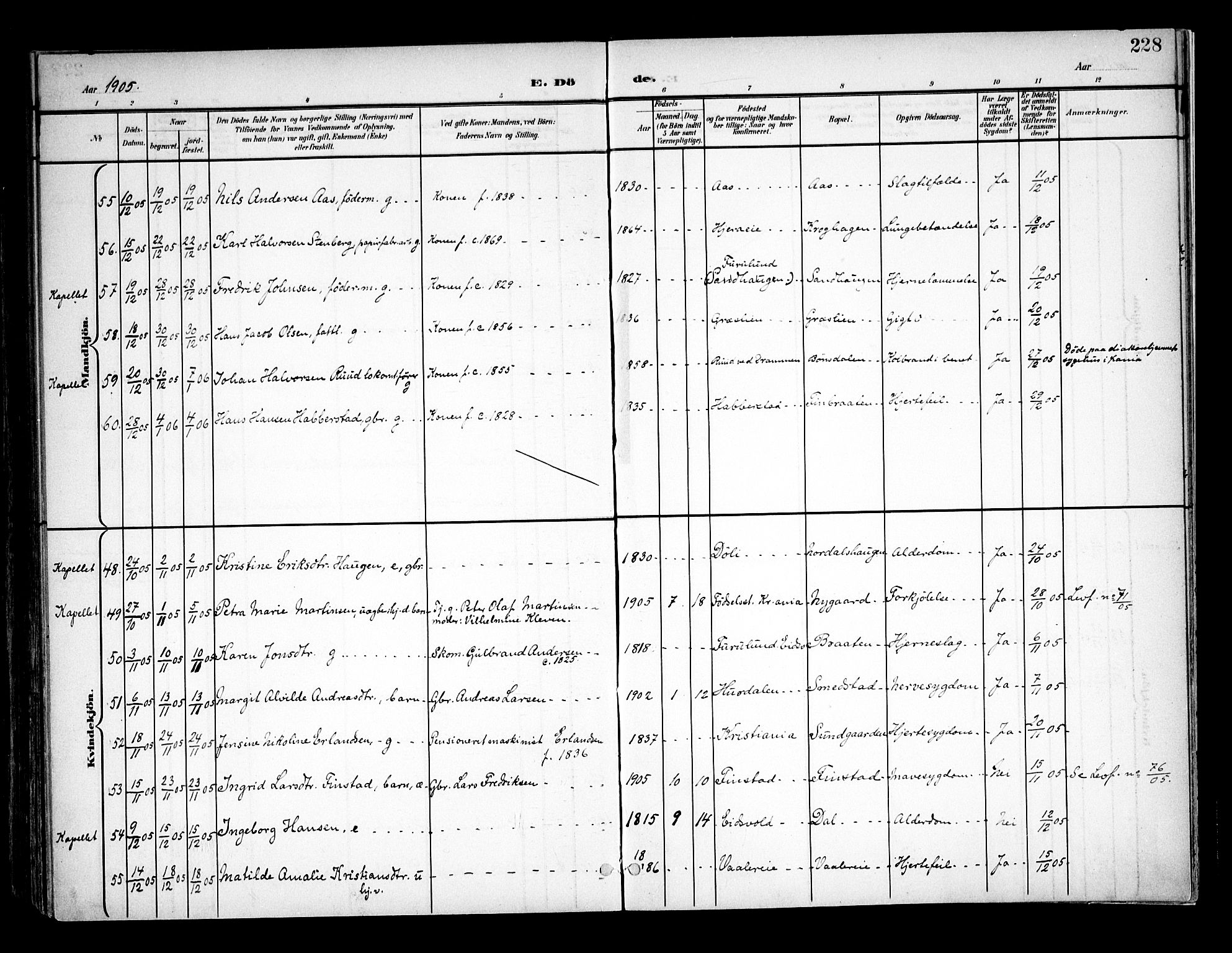Eidsvoll prestekontor Kirkebøker, SAO/A-10888/F/Fa/L0006: Parish register (official) no. I 6, 1900-1907, p. 228