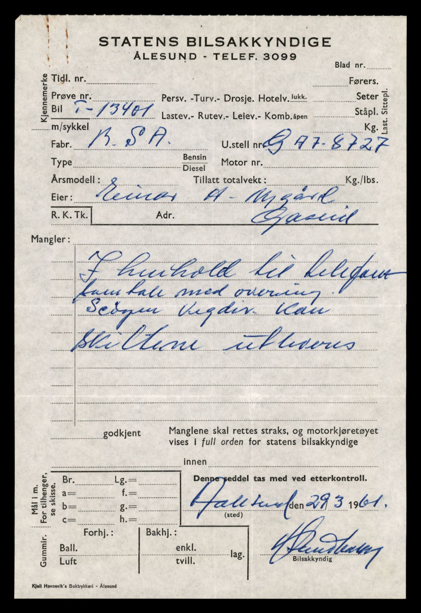 Møre og Romsdal vegkontor - Ålesund trafikkstasjon, AV/SAT-A-4099/F/Fe/L0039: Registreringskort for kjøretøy T 13361 - T 13530, 1927-1998, p. 695