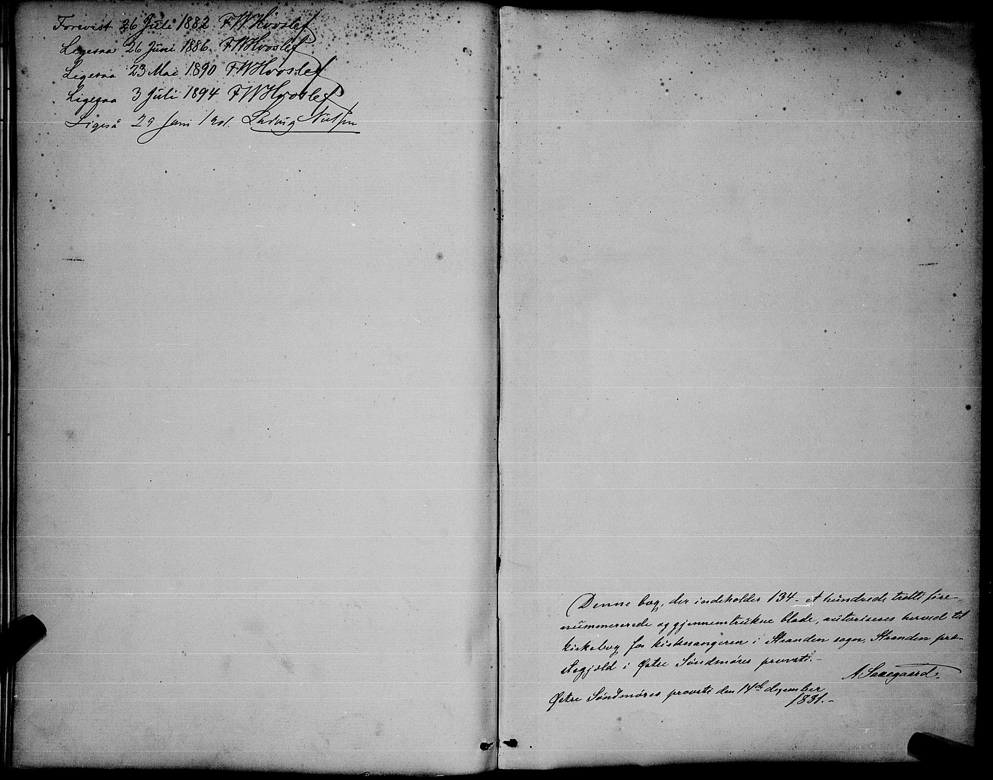 Ministerialprotokoller, klokkerbøker og fødselsregistre - Møre og Romsdal, SAT/A-1454/520/L0292: Parish register (copy) no. 520C04, 1882-1901, p. 134