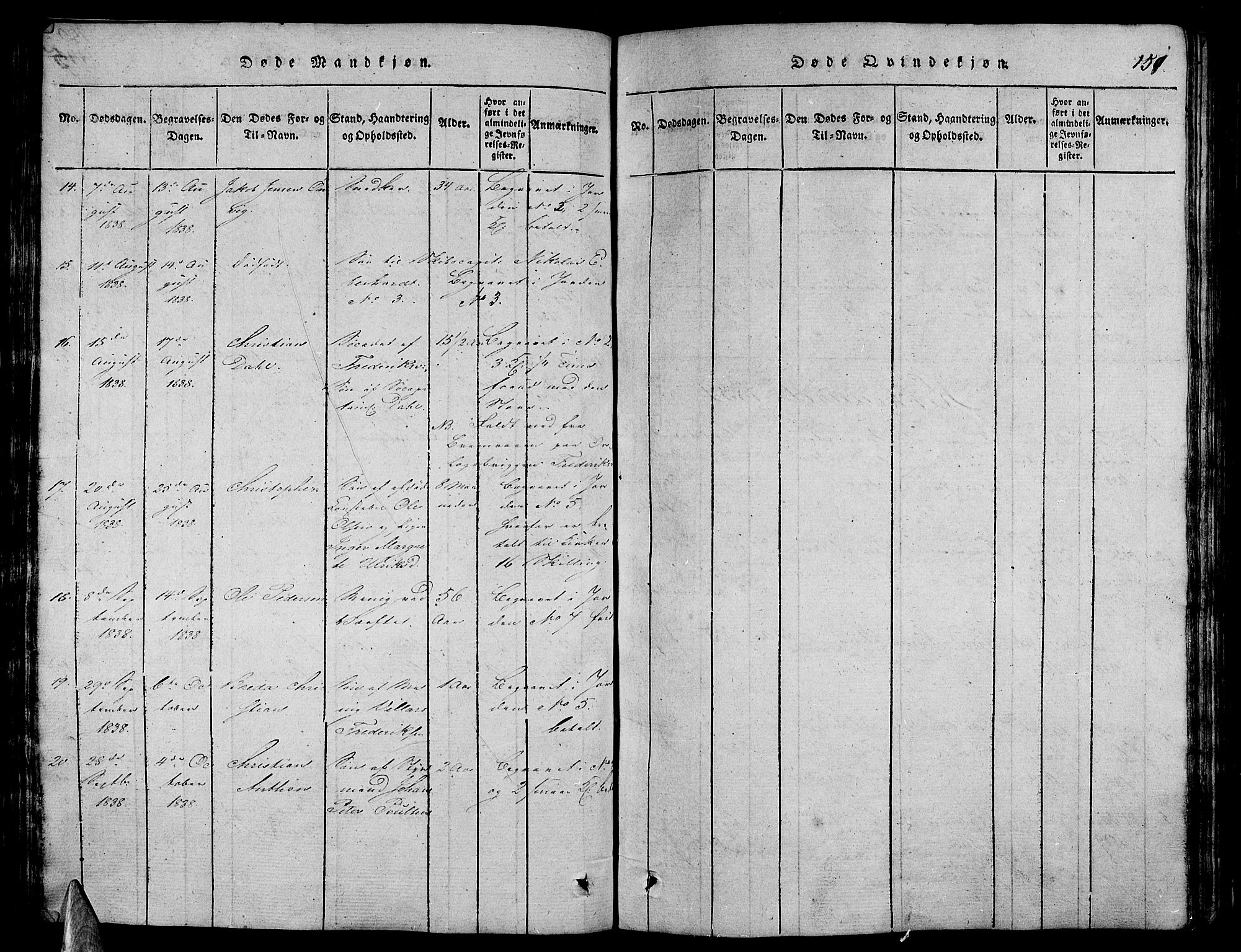 Stavern kirkebøker, AV/SAKO-A-318/G/Ga/L0001: Parish register (copy) no. 1, 1817-1841, p. 151