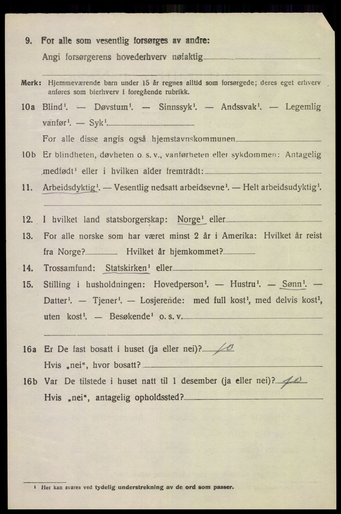 SAK, 1920 census for Lista, 1920, p. 12870