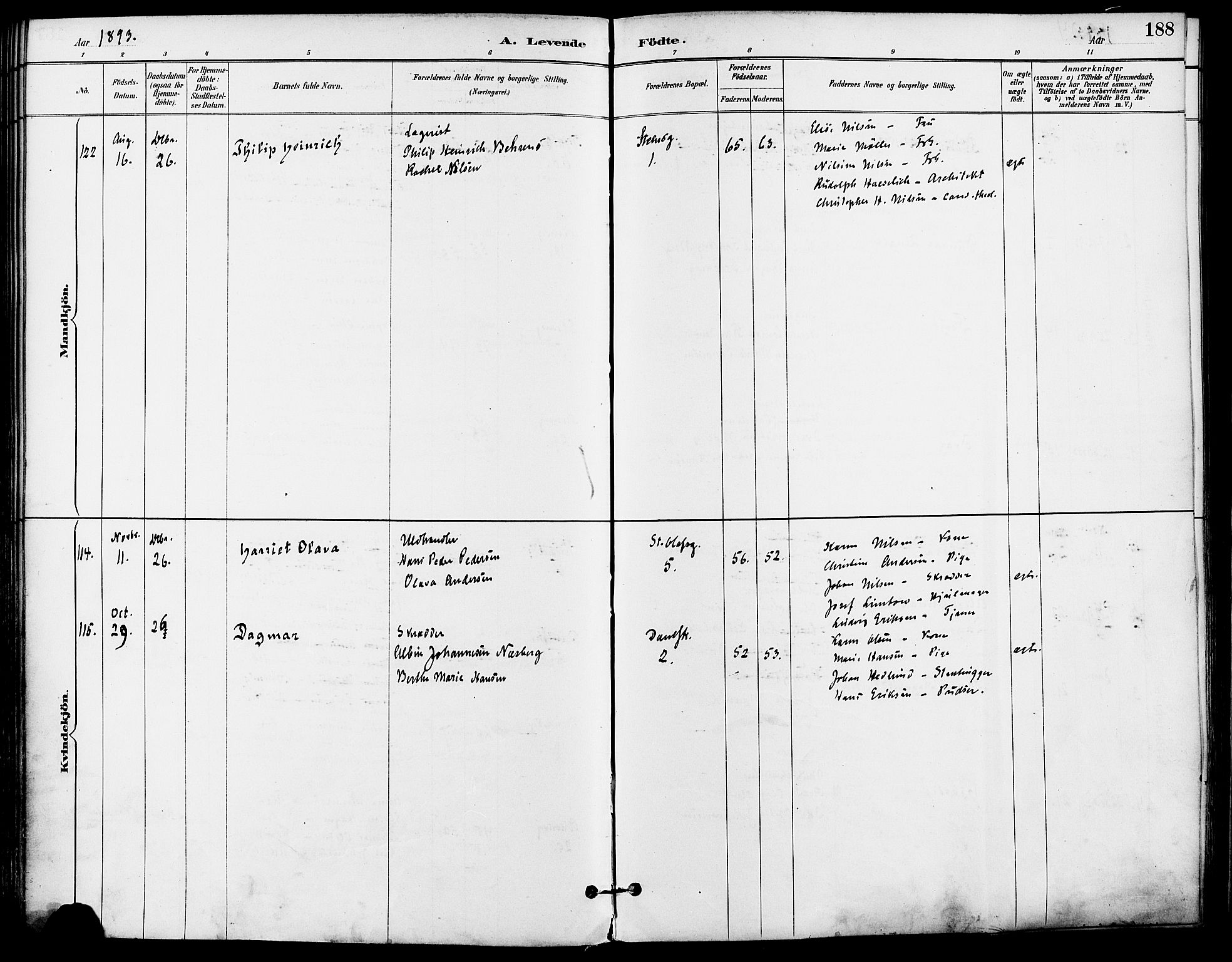 Gamle Aker prestekontor Kirkebøker, AV/SAO-A-10617a/F/L0008: Parish register (official) no. 8, 1887-1896, p. 188