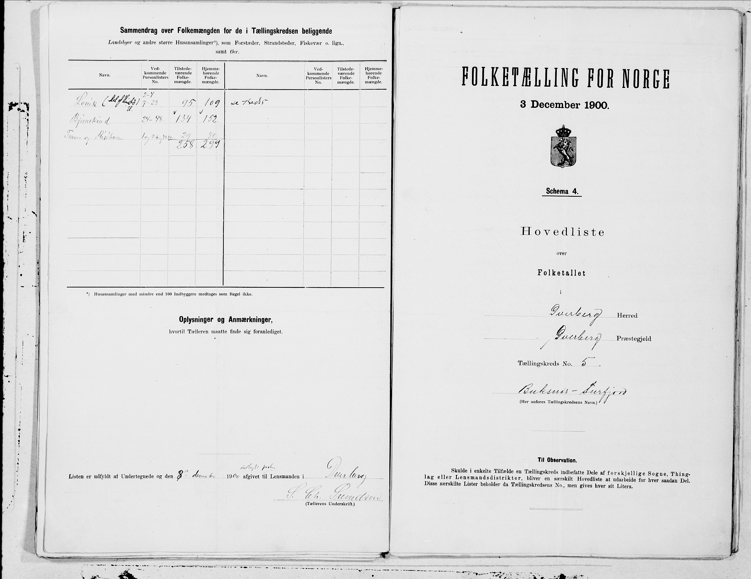 SAT, 1900 census for Dverberg, 1900, p. 10