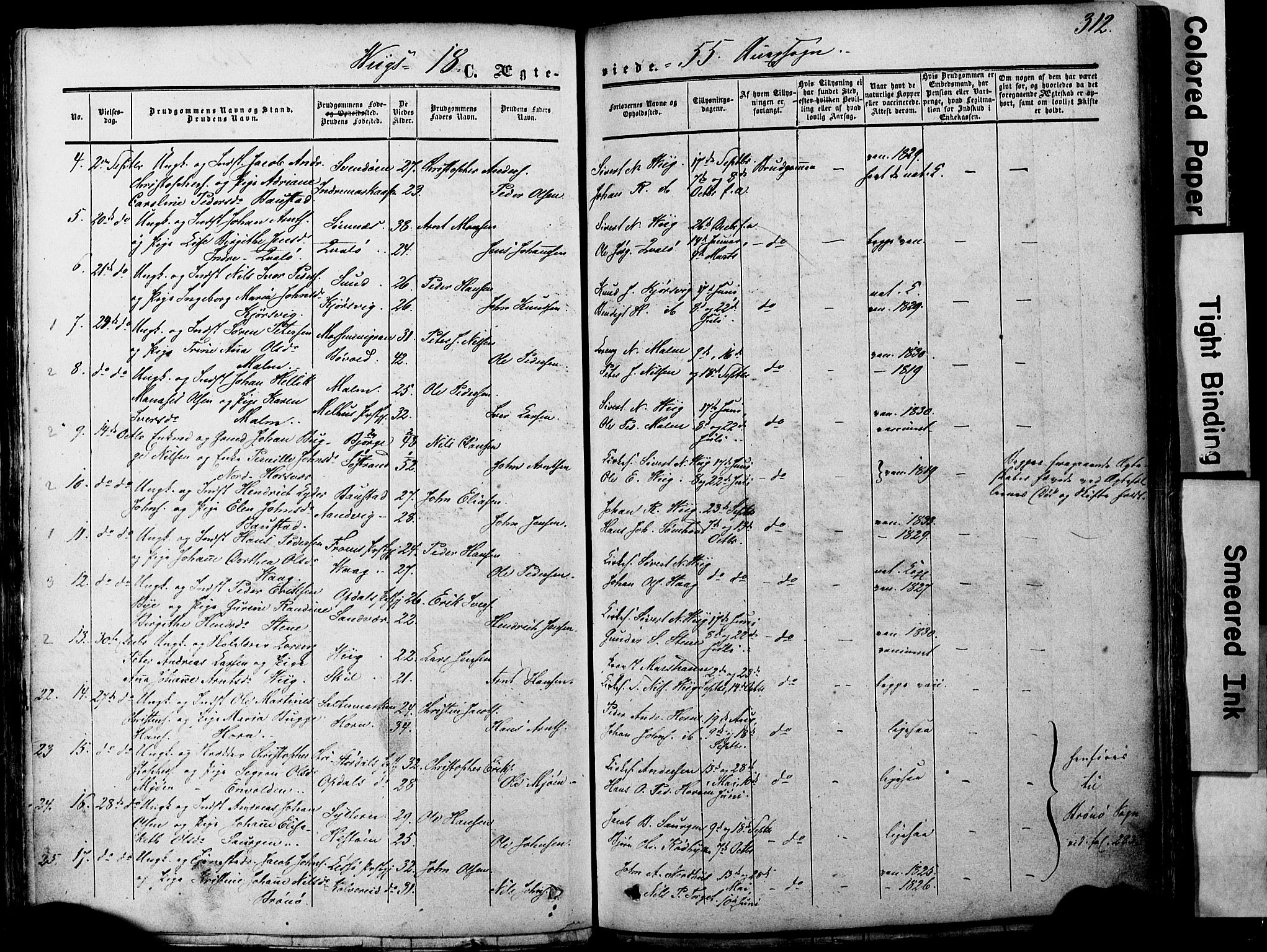 Ministerialprotokoller, klokkerbøker og fødselsregistre - Nordland, AV/SAT-A-1459/812/L0176: Parish register (official) no. 812A05, 1834-1874, p. 312