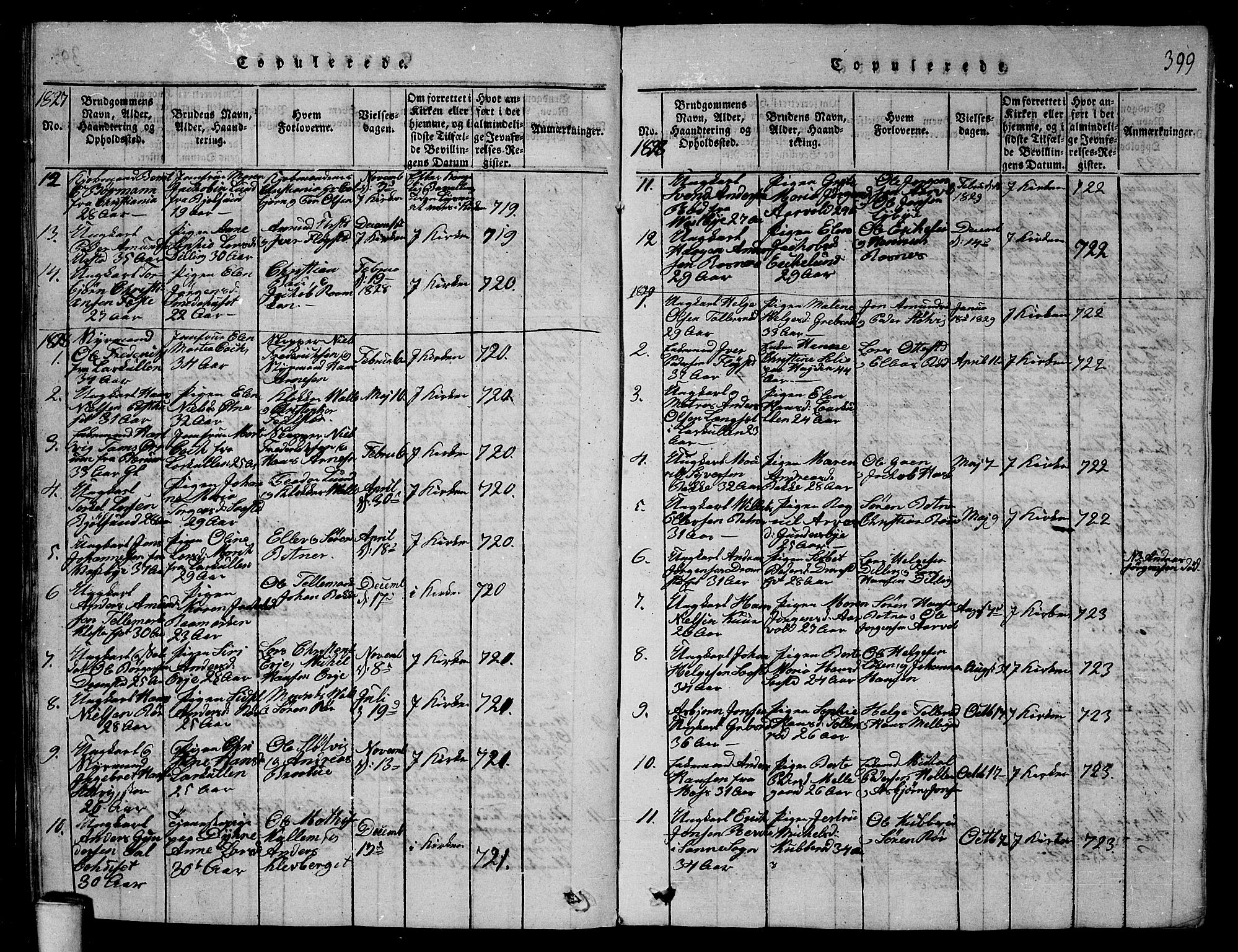 Rygge prestekontor Kirkebøker, SAO/A-10084b/G/Ga/L0001: Parish register (copy) no. 1, 1814-1871, p. 398-399