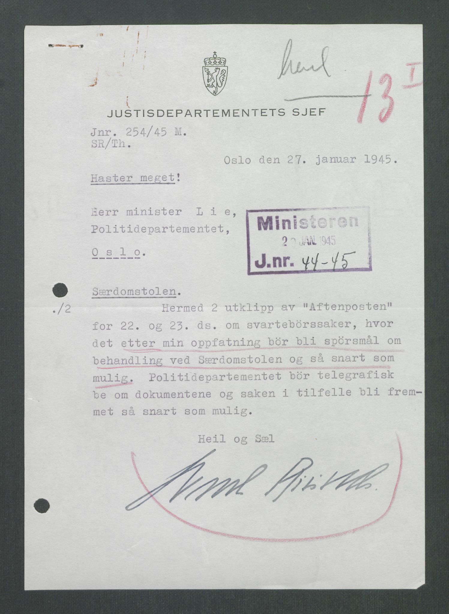 Landssvikarkivet, Oslo politikammer, RA/S-3138-01/D/Di/L0001: Anr. 1559, 1945-1947, p. 2302