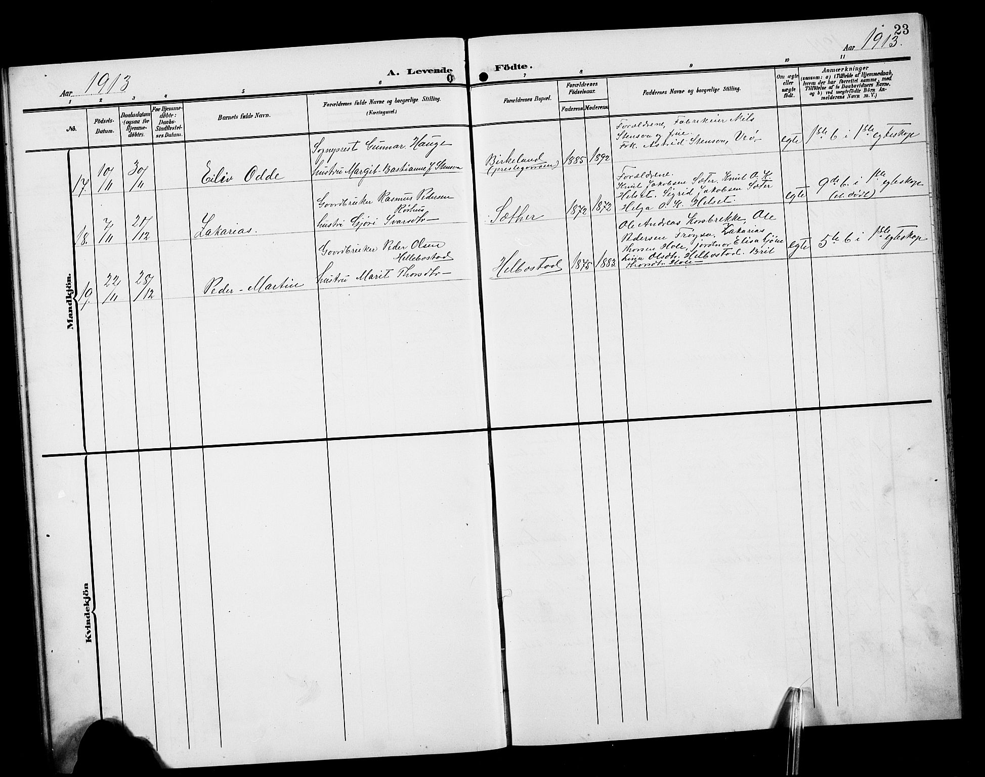 Ministerialprotokoller, klokkerbøker og fødselsregistre - Møre og Romsdal, AV/SAT-A-1454/517/L0231: Parish register (copy) no. 517C04, 1904-1918, p. 23