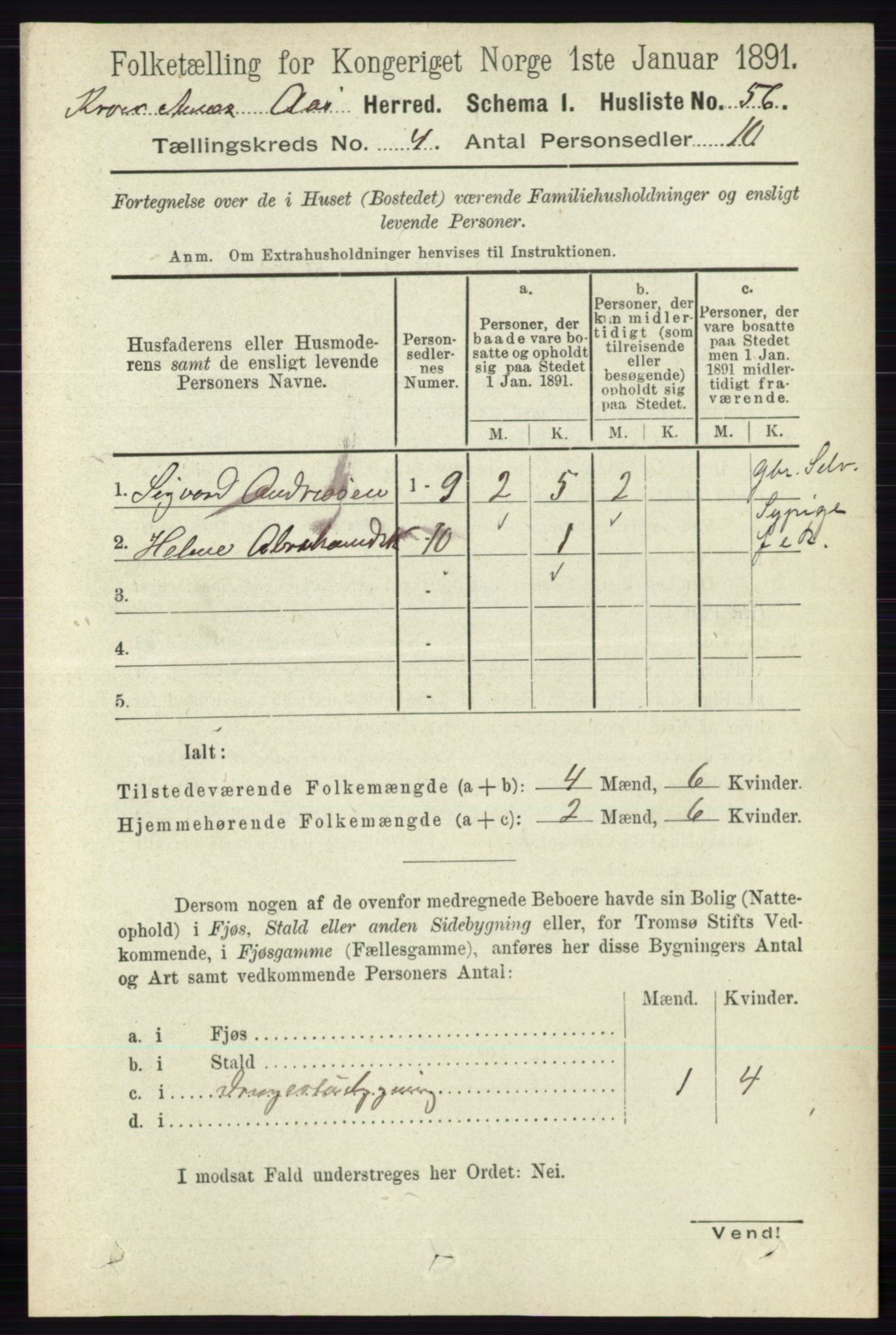 RA, 1891 census for 0214 Ås, 1891, p. 3038