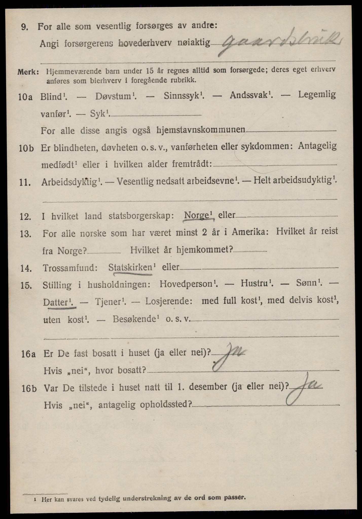 SAT, 1920 census for Syvde, 1920, p. 2365