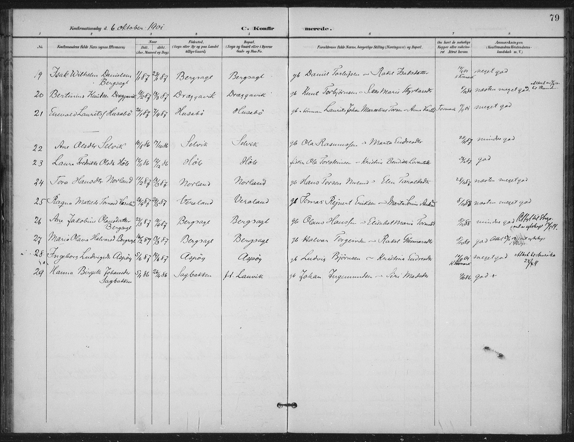 Høgsfjord sokneprestkontor, AV/SAST-A-101624/H/Ha/Haa/L0008: Parish register (official) no. A 8, 1898-1920, p. 79