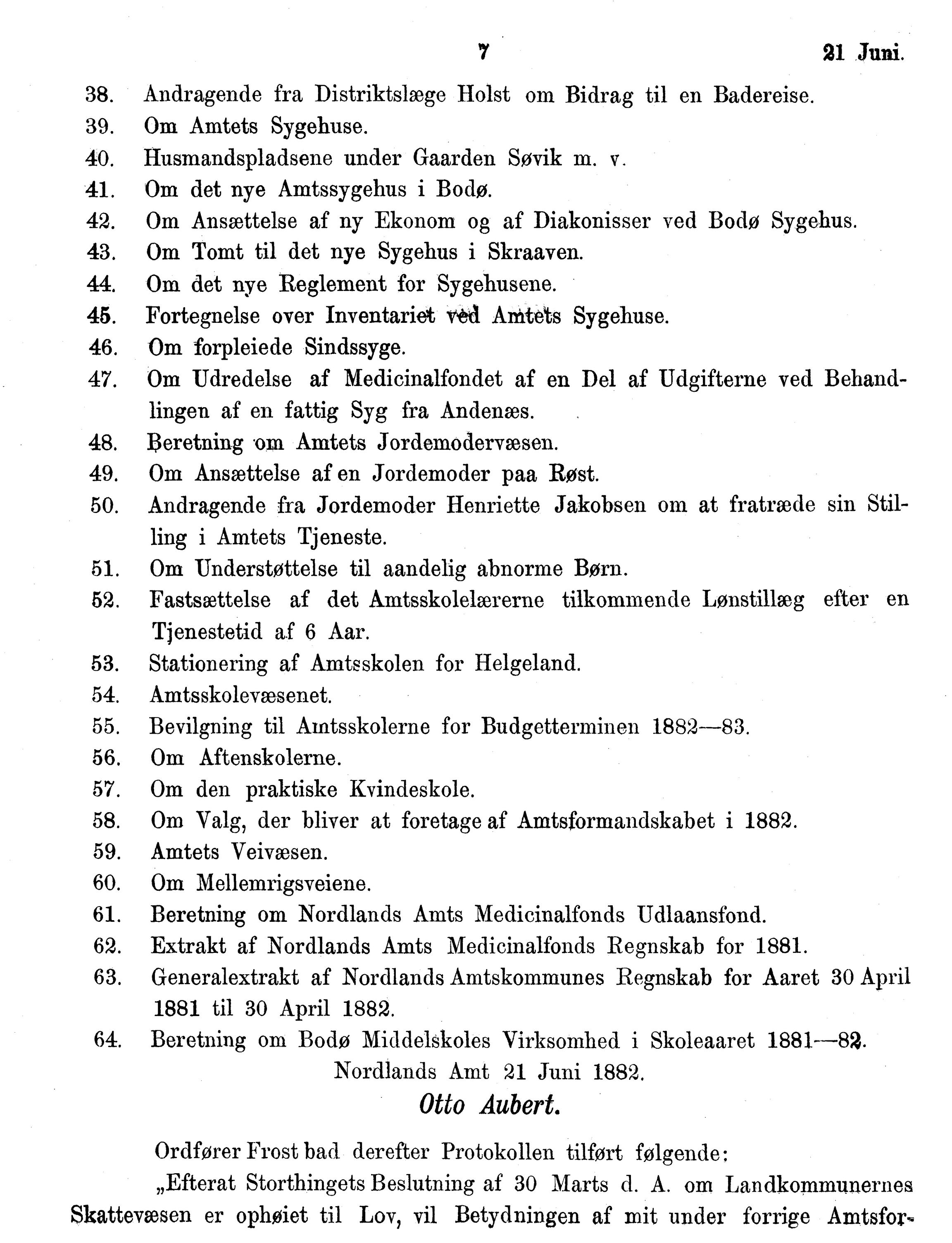 Nordland Fylkeskommune. Fylkestinget, AIN/NFK-17/176/A/Ac/L0014: Fylkestingsforhandlinger 1881-1885, 1881-1885