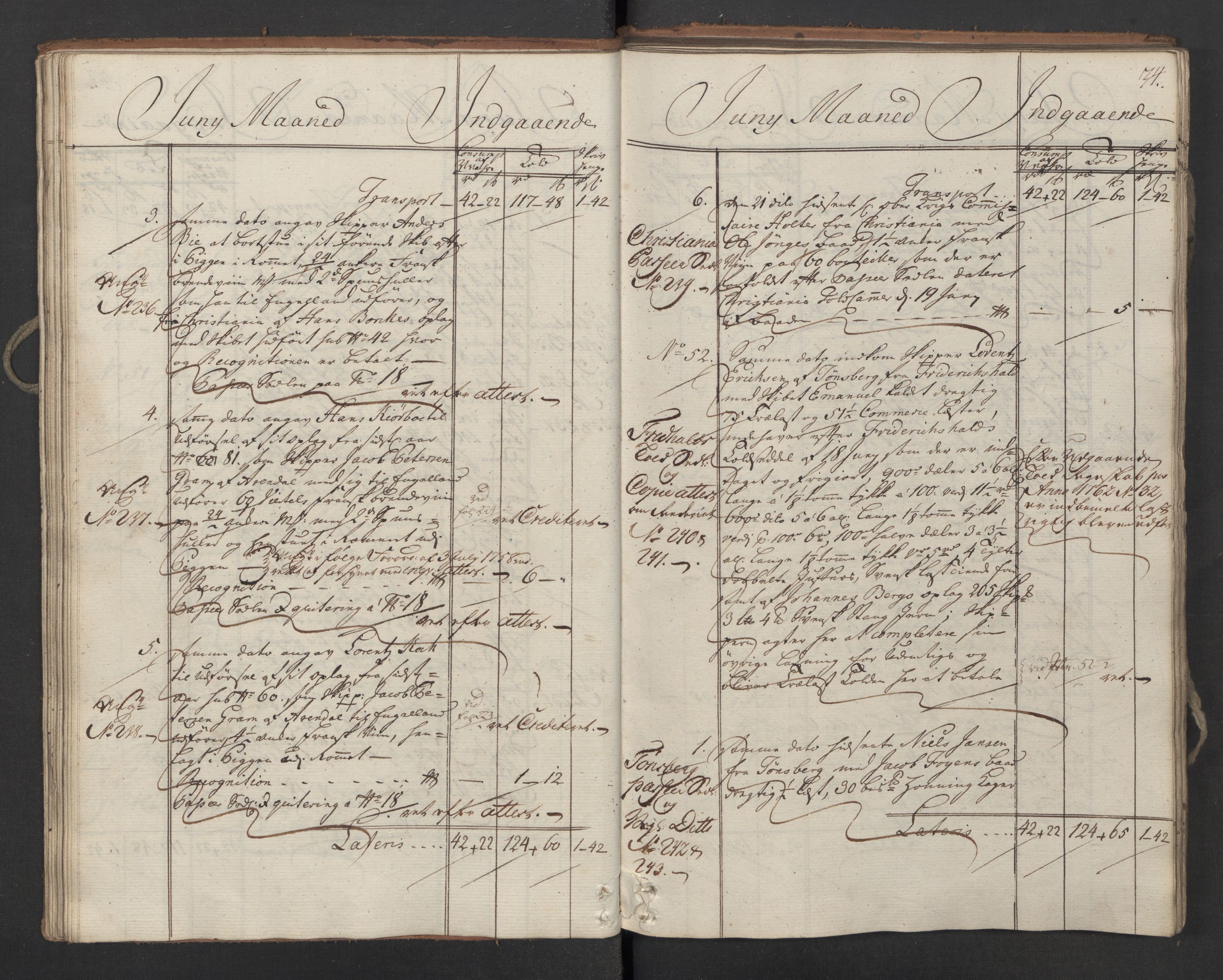 Generaltollkammeret, tollregnskaper, AV/RA-EA-5490/R02/L0034/0001: Tollregnskaper Fredrikstad / Inngående hovedtollbok, 1762, p. 33b-34a