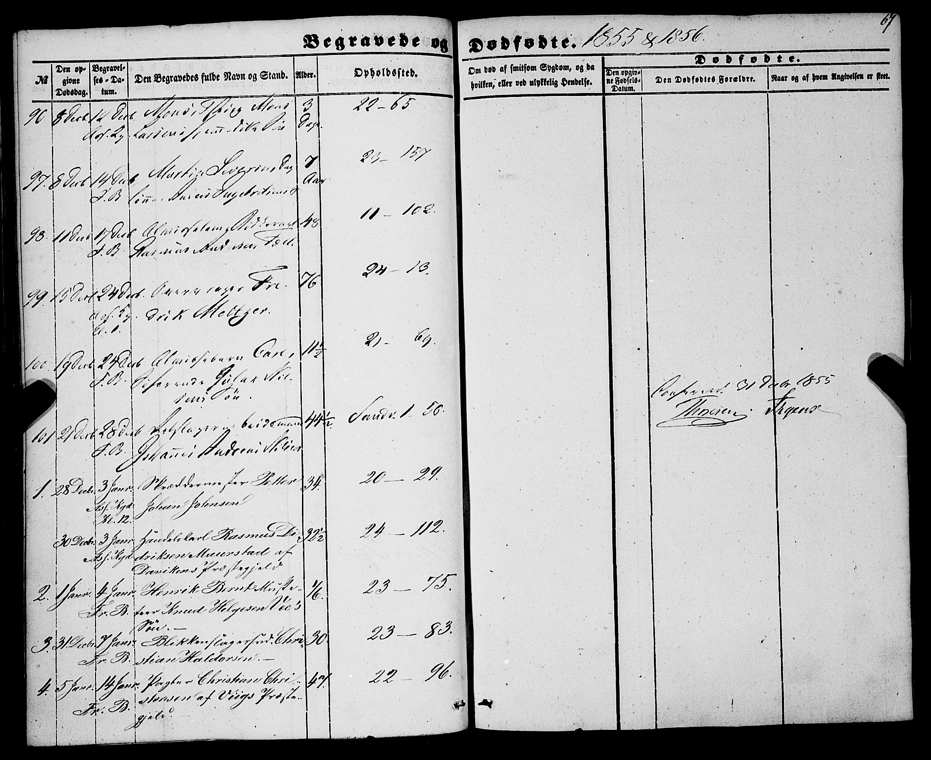 Korskirken sokneprestembete, AV/SAB-A-76101/H/Haa: Parish register (official) no. E 2, 1848-1862, p. 67