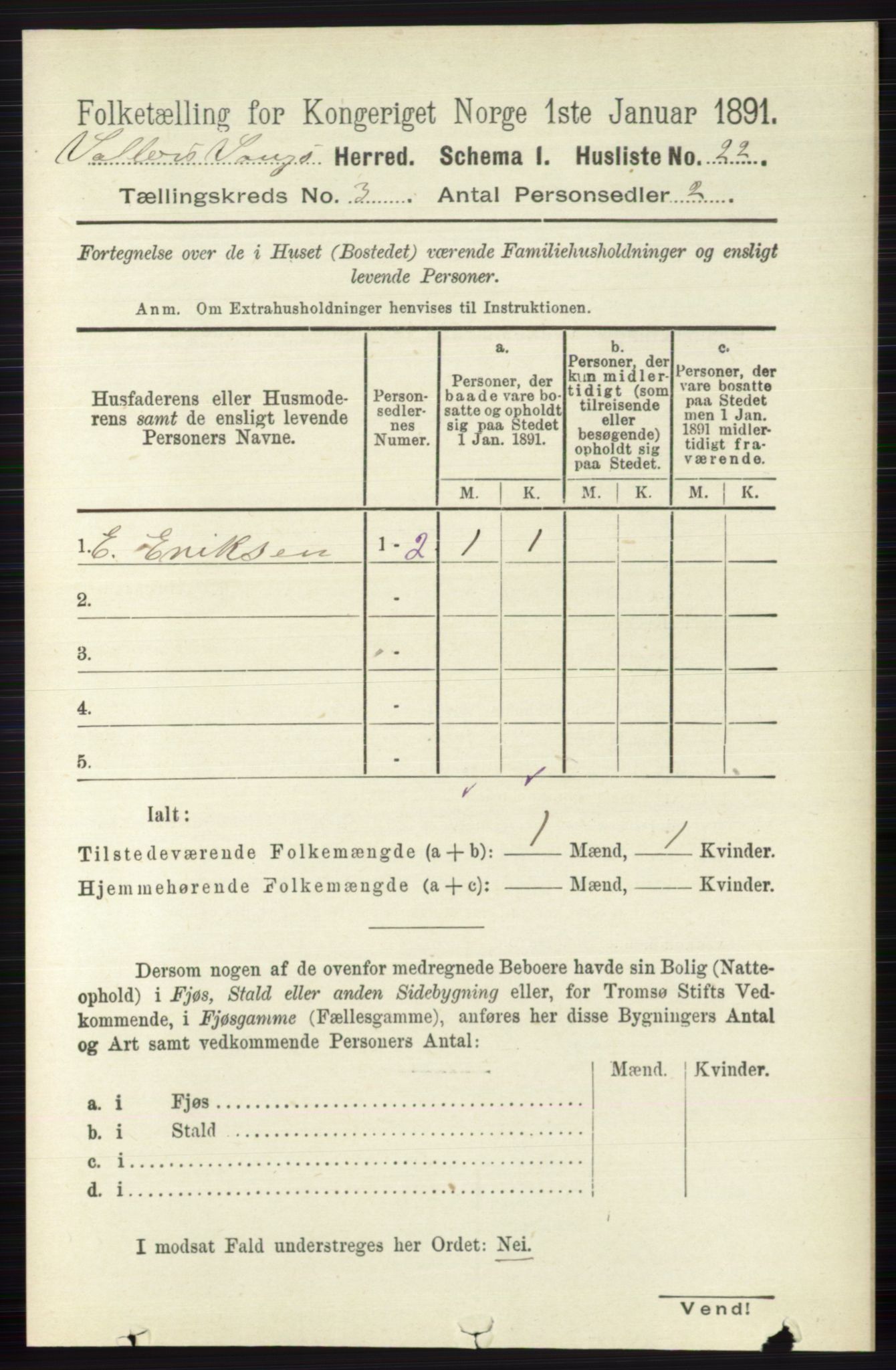 RA, 1891 census for 0545 Vang, 1891, p. 702