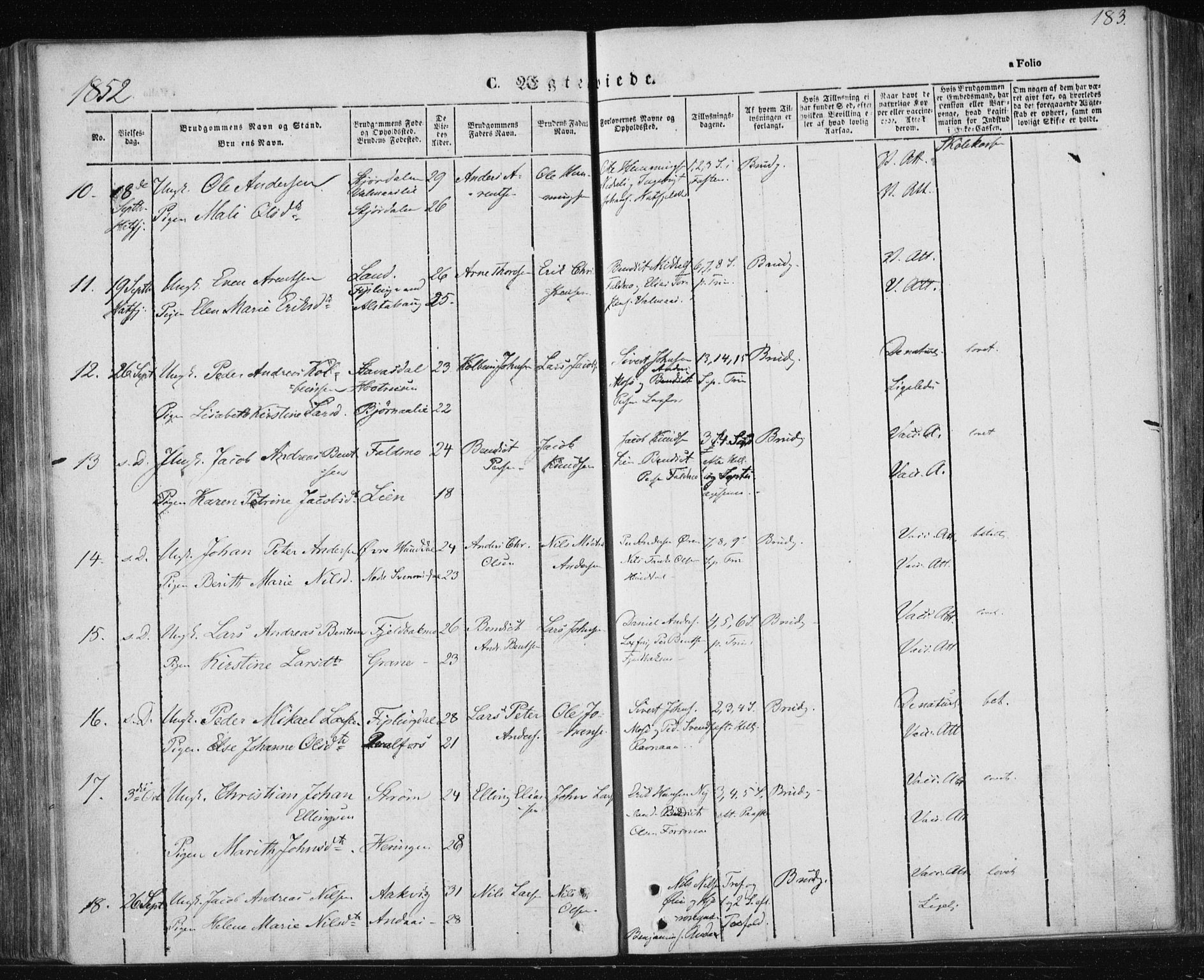 Ministerialprotokoller, klokkerbøker og fødselsregistre - Nordland, AV/SAT-A-1459/820/L0291: Parish register (official) no. 820A12, 1846-1854, p. 183