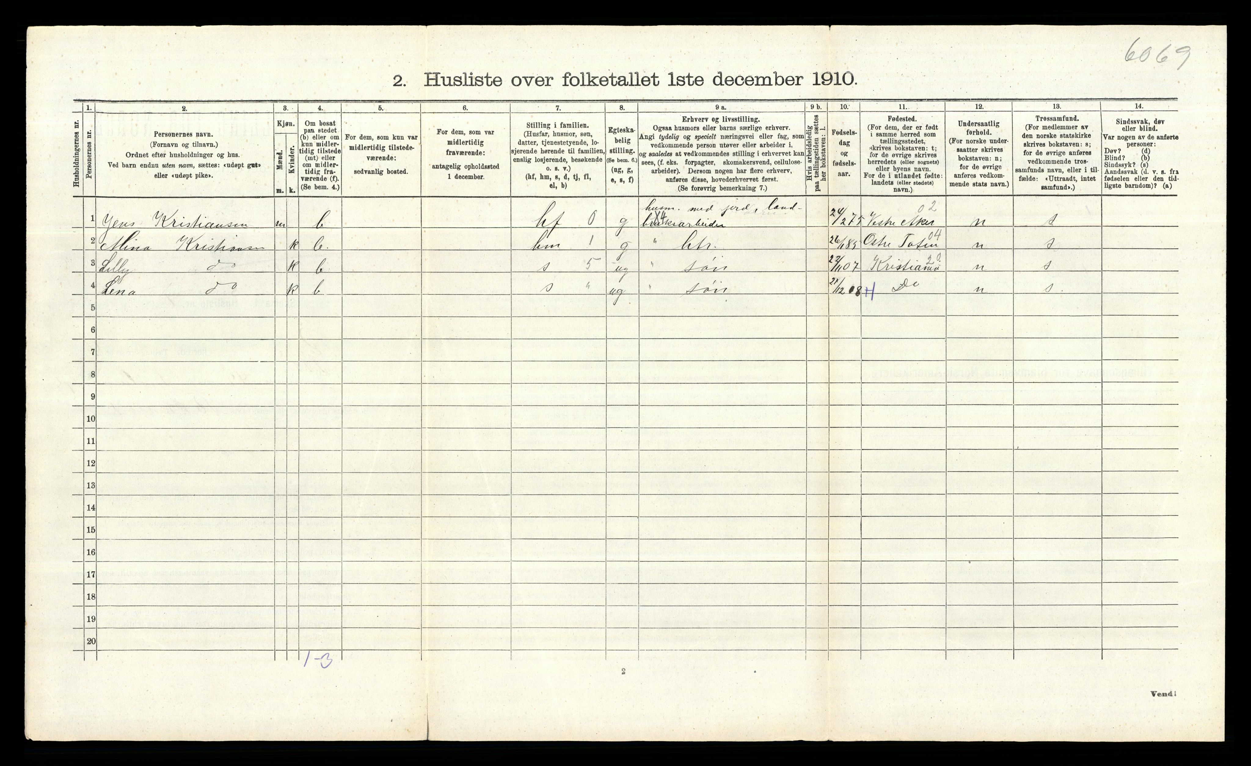 RA, 1910 census for Rygge, 1910, p. 617